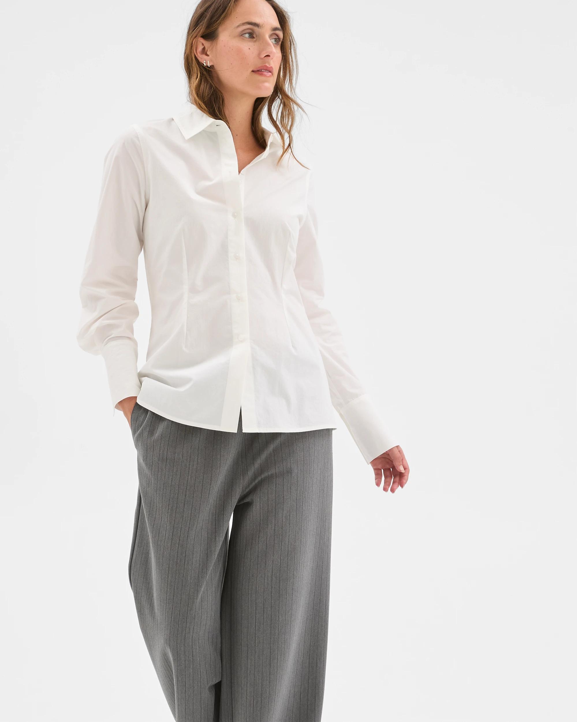 2 Preview Australian Cotton Tailored Waist Shirt PALE OAT, 2 of 7