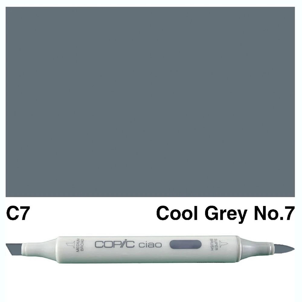 3 Copic Ciao Dual Nib Marker C7 Cool Grey No.7, 3 of 3