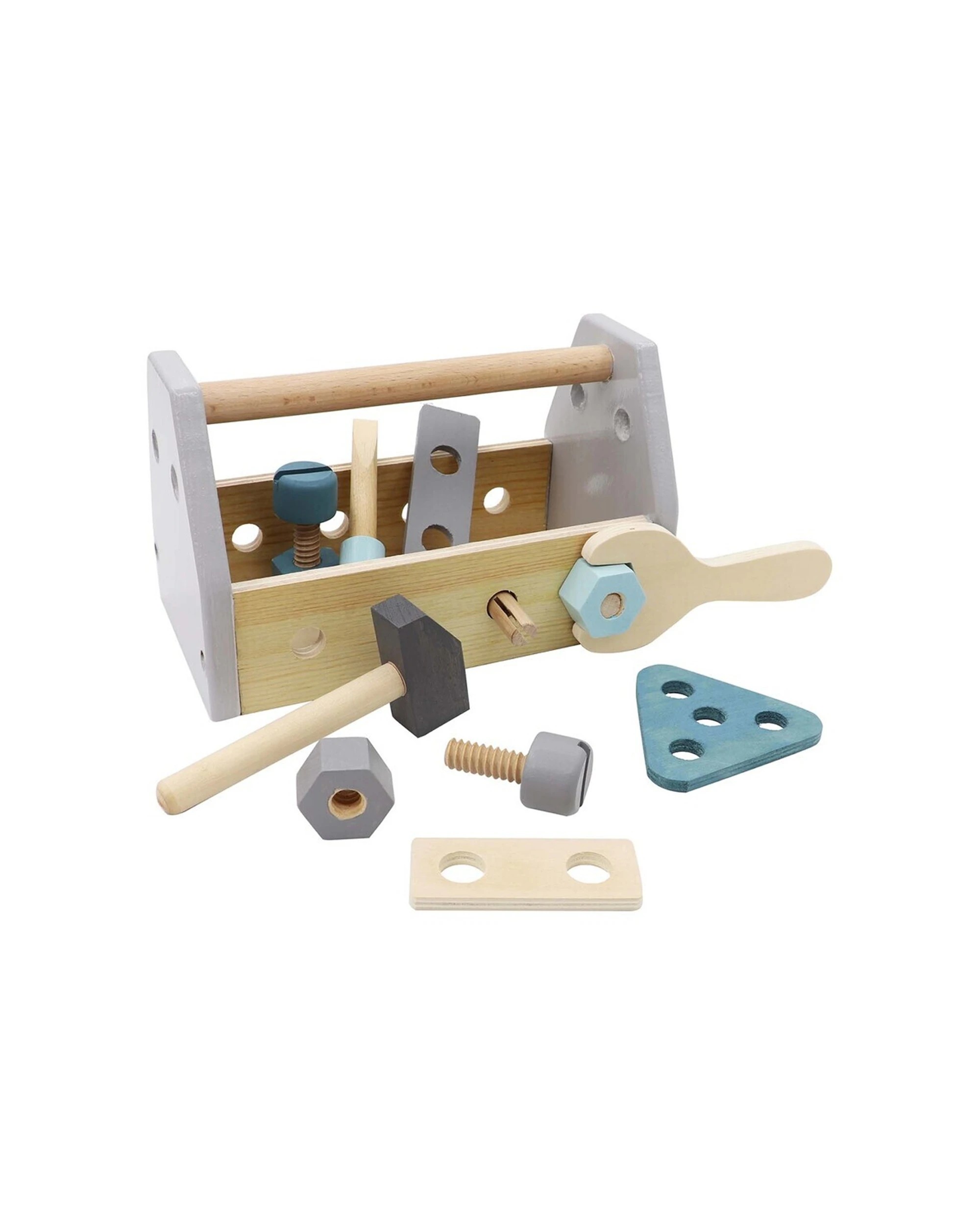 1 Kaper Kidz Calm & Breezy Wooden Toolbox Kids Toy - Natural, 1 of 6