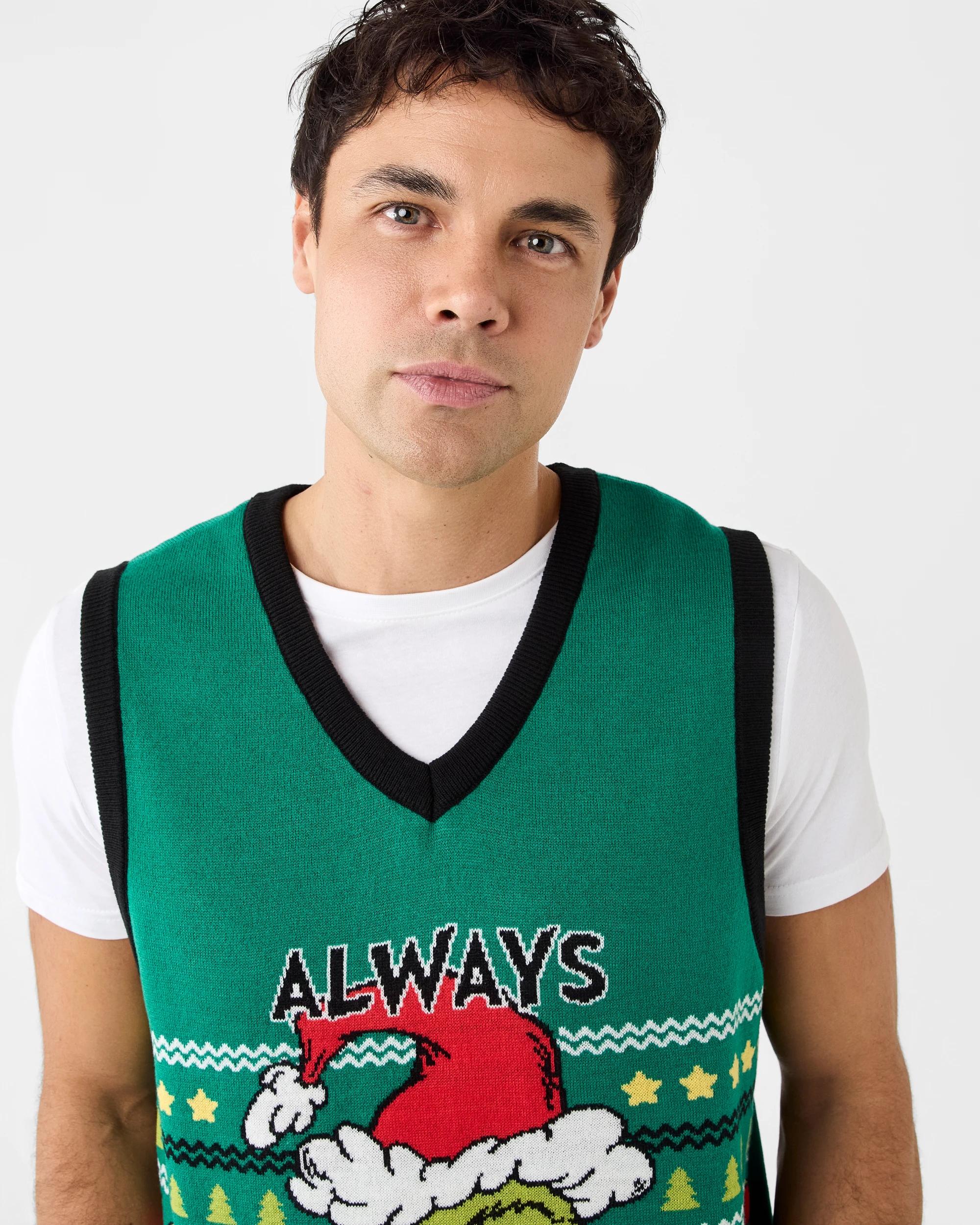 4 Christmas Knit Vest Grn Grinch, 4 of 6