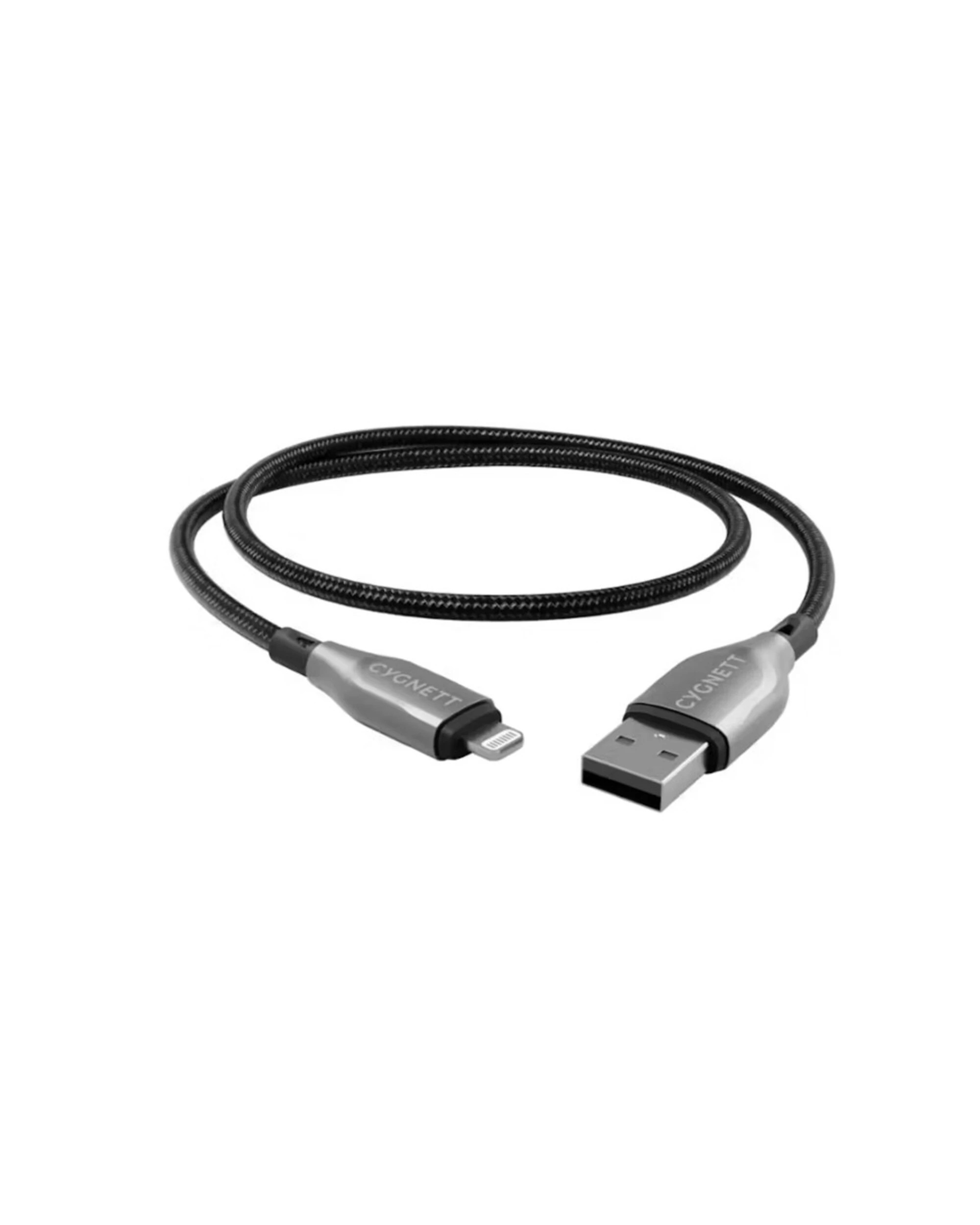 1 Cygnett - Armoured 1m Lightning to USB-A Cable - Black, 1 of 2