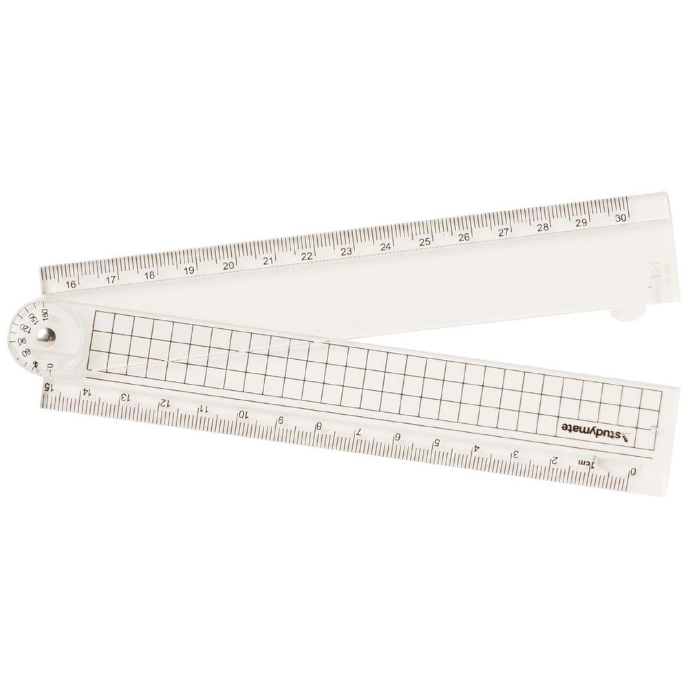 4 Studymate Foldable Ruler 30cm Clear, 4 of 5