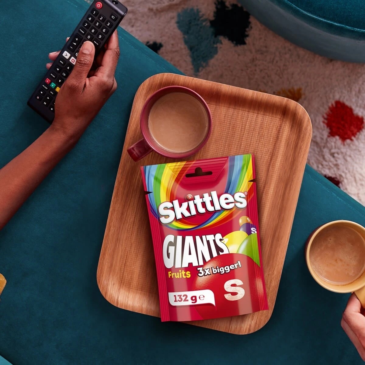 2 Skittles Giants Fruits Chewy Lollies Snack and Share Bag 132g, 2 of 6