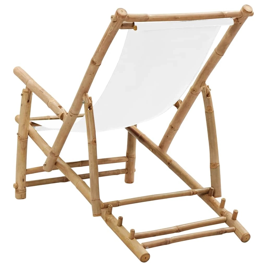 5 vidaXL deck chair Foldable - White, 5 of 8