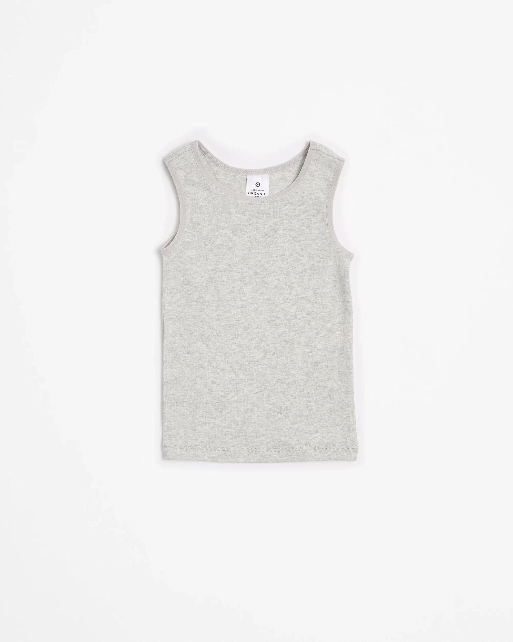 3 Target Baby Organic Cotton Vests 3 Pack CRESCENT MOON/GREY MARLE/SPOT, 3 of 5