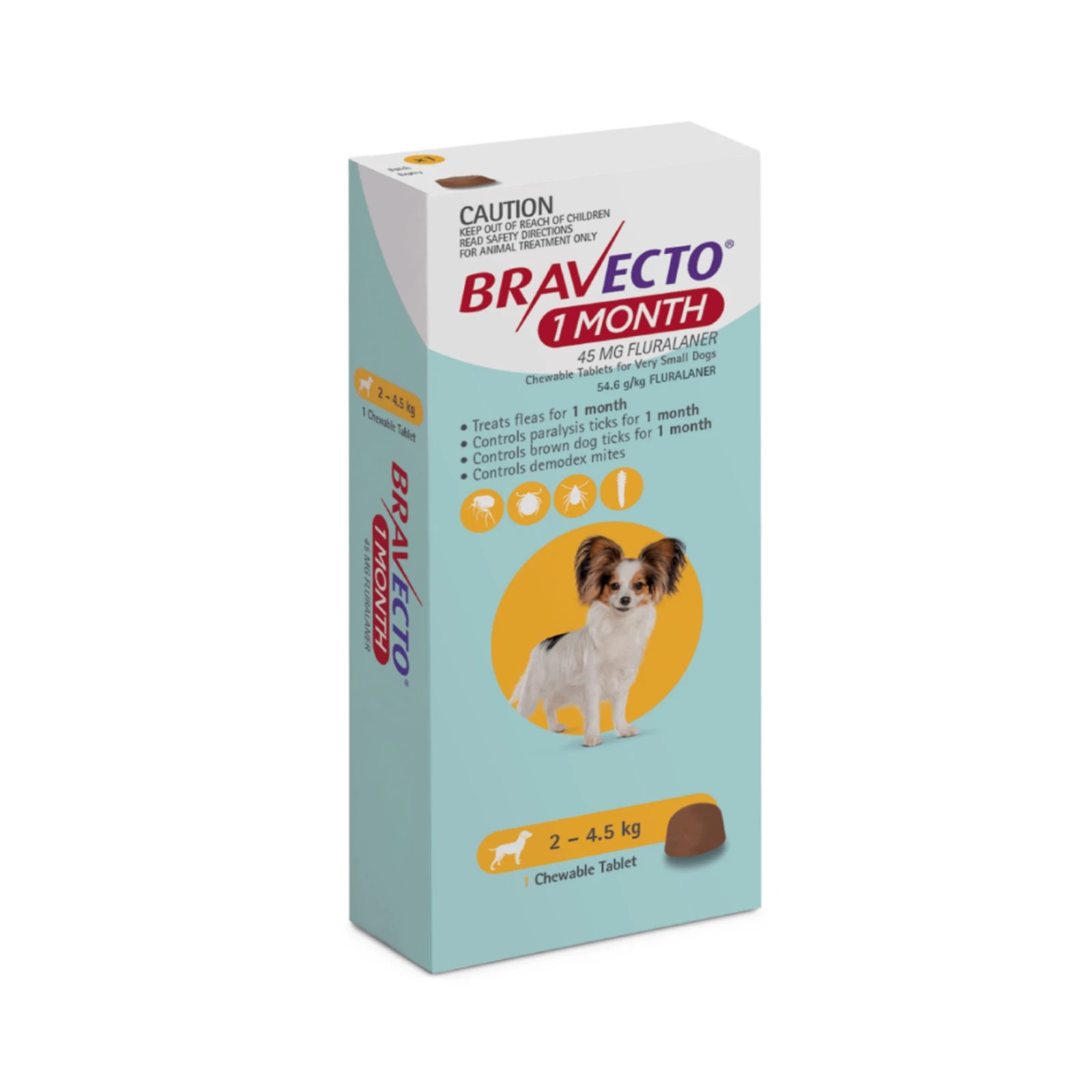 2 Bravecto Chew 1 Month For Dogs Yellow 2-4.5kg - 1 Pack, 2 of 2