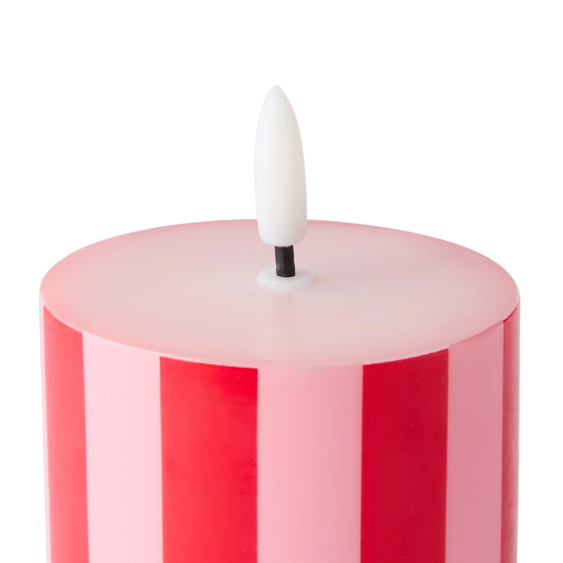 8 LED Pink and Red Stripe Candle Set, 8 of 9