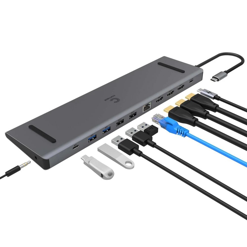 3 Comsol USB-C to Triple 4K HDMI/USB/RJ45/Audio/USB-C Dock, 3 of 7