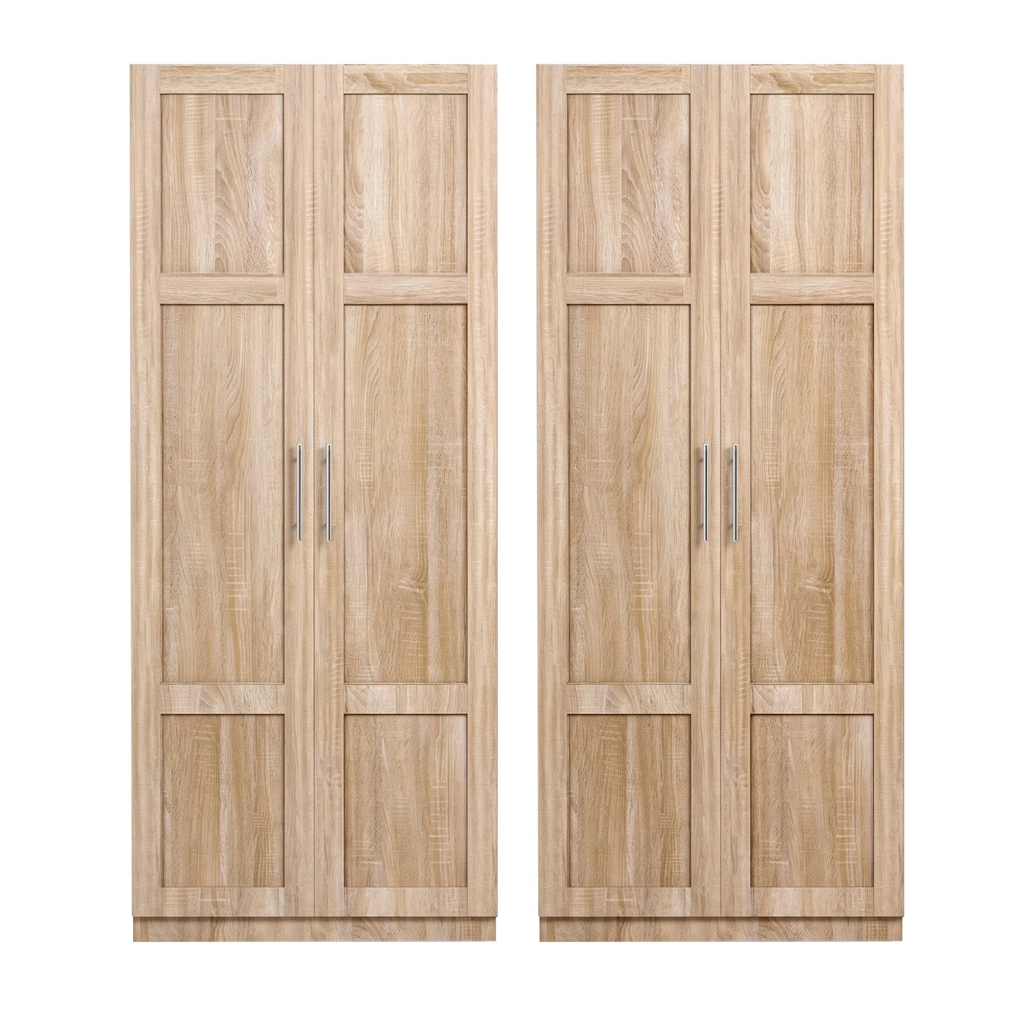 4 Artiss 2x Buffet Unit Cabinet Sideboard Pantry 180cm - Natural, 4 of 8