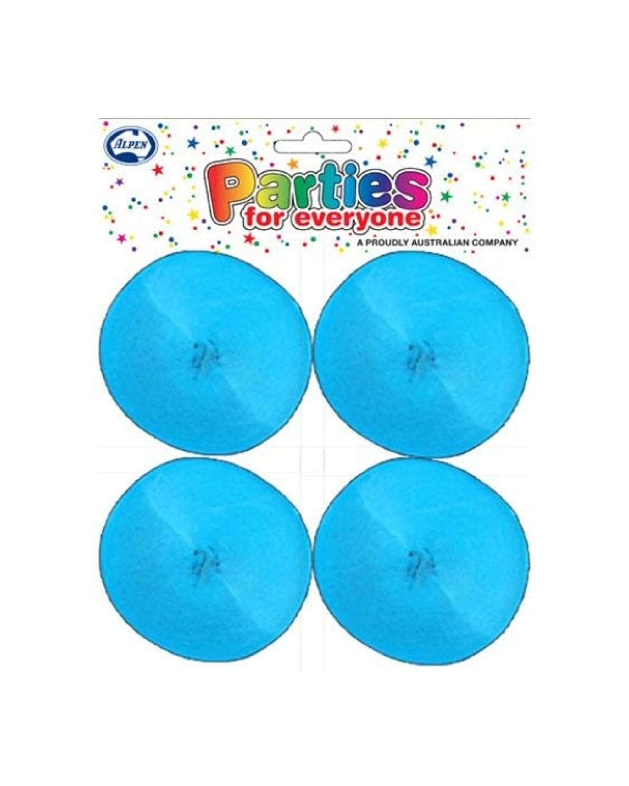 1 Alpen 4pc Crepe Streamer Party Decoration Azura - Blue, 1 of 1