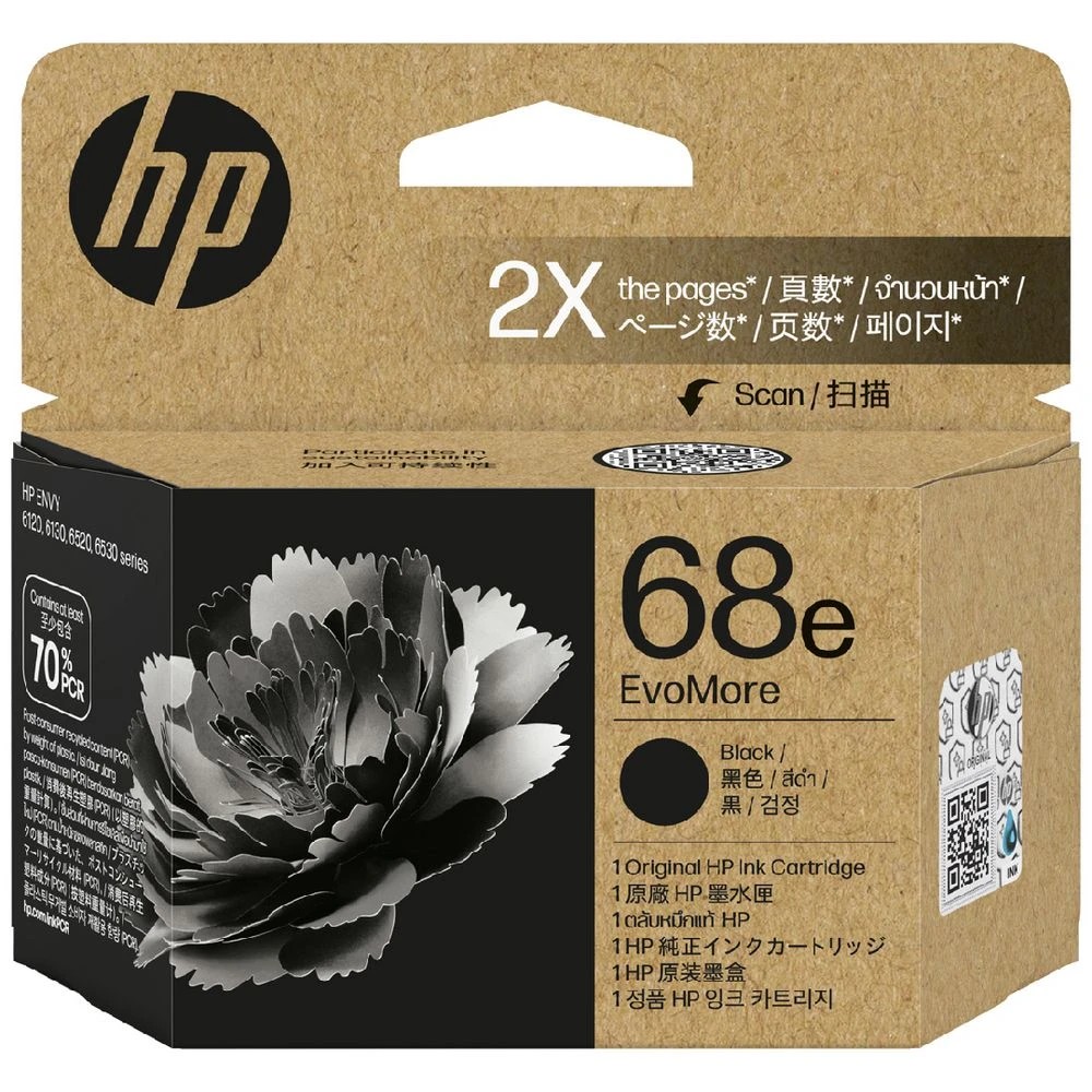 1 HP 68 EvoMore Black Original Ink Cartridge 7FP22TA, 1 of 1