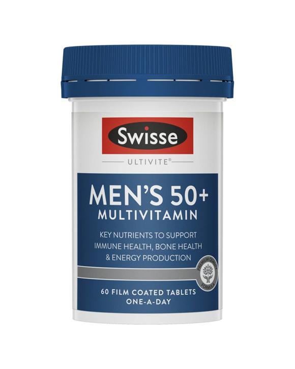 Swisse 60pc Ultivite Men's 50+ Multivitamin Tablets Bone Energy Immune Health
