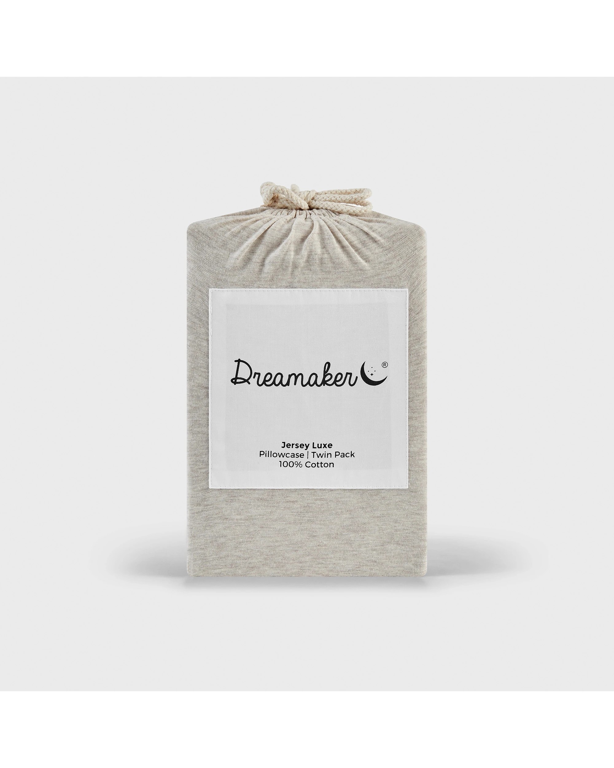 5 Dreamaker Jersey Luxe 100% Cotton Standard Pillowcase Twin Pack - Oatmeal, 5 of 5