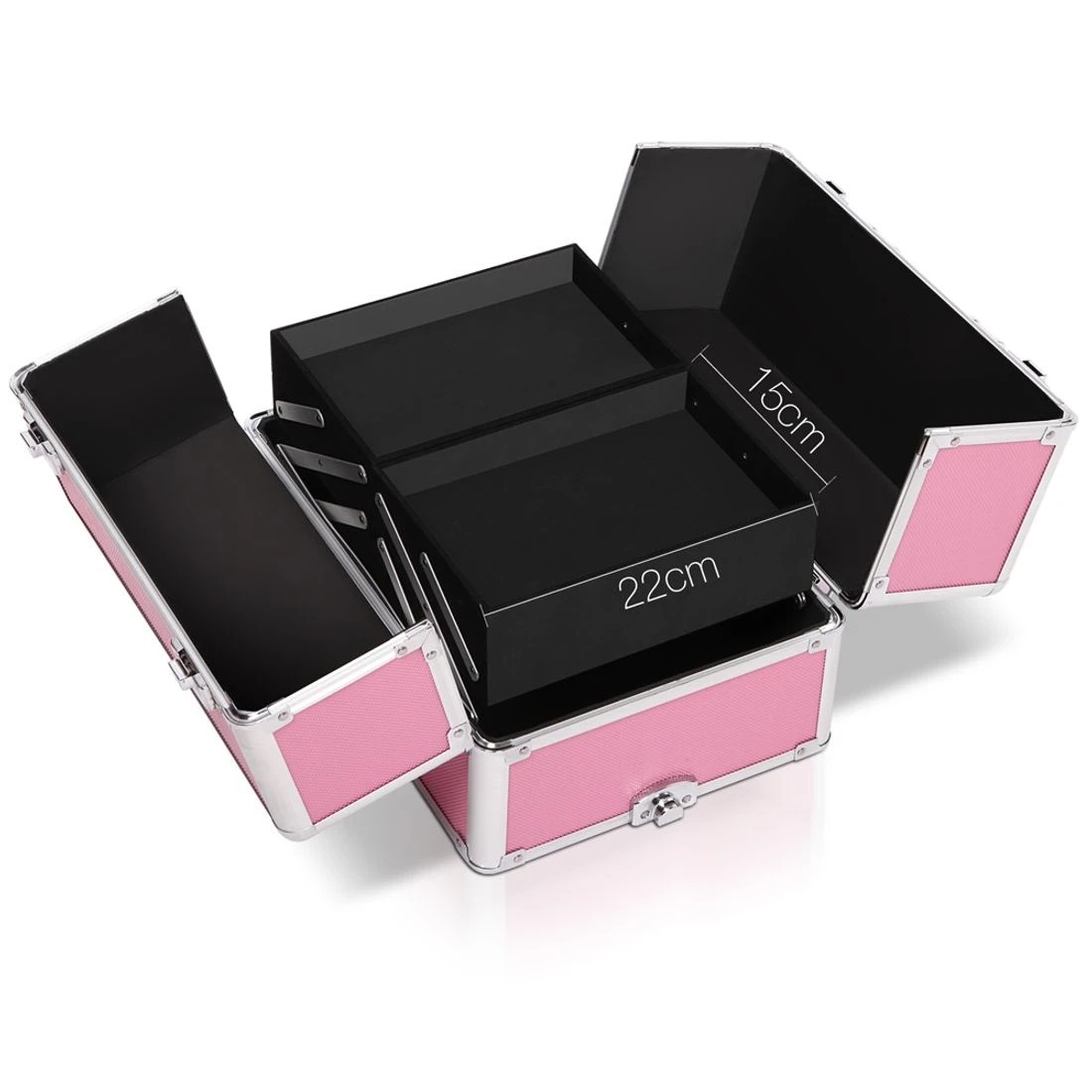 3 Embellir Makeup Case Beauty Trolley Cosmetic Organiser Box Travel Wheels - Multi, 3 of 8