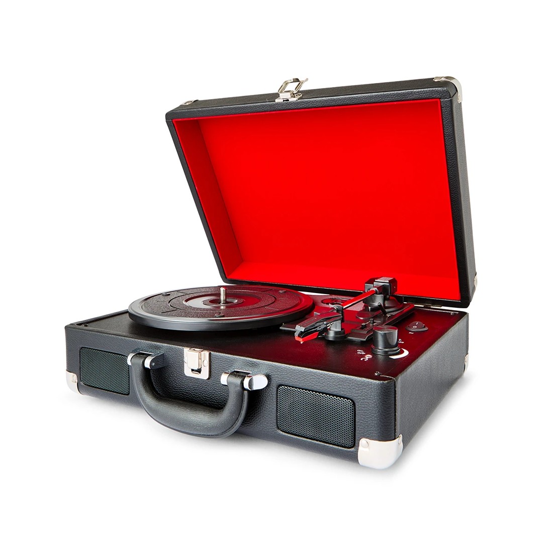 1 3 Speed Turntable with Bluetooth - Black and Red, 1 of 10
