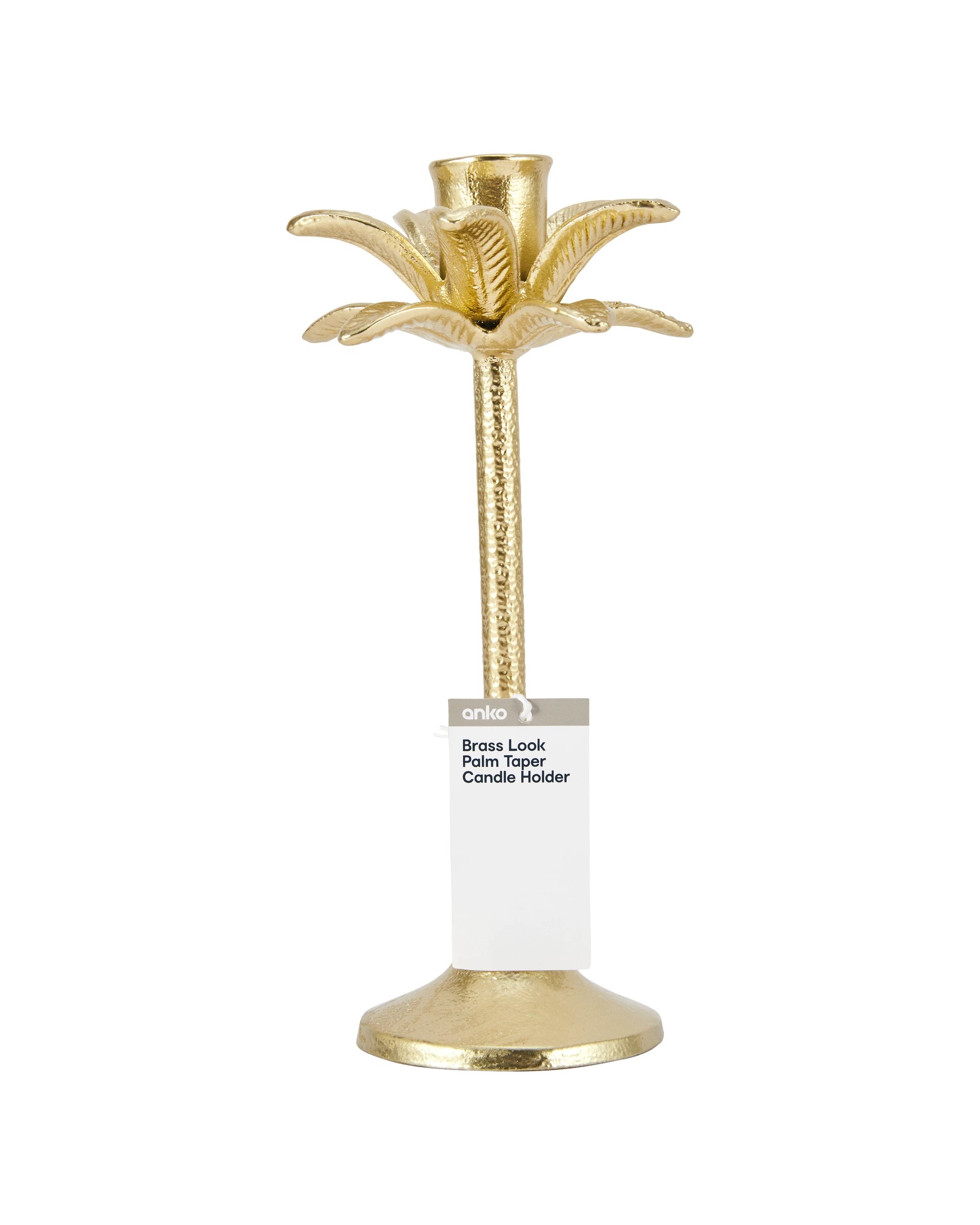 5 Brass Look Palm Taper Candle Holder, 5 of 5