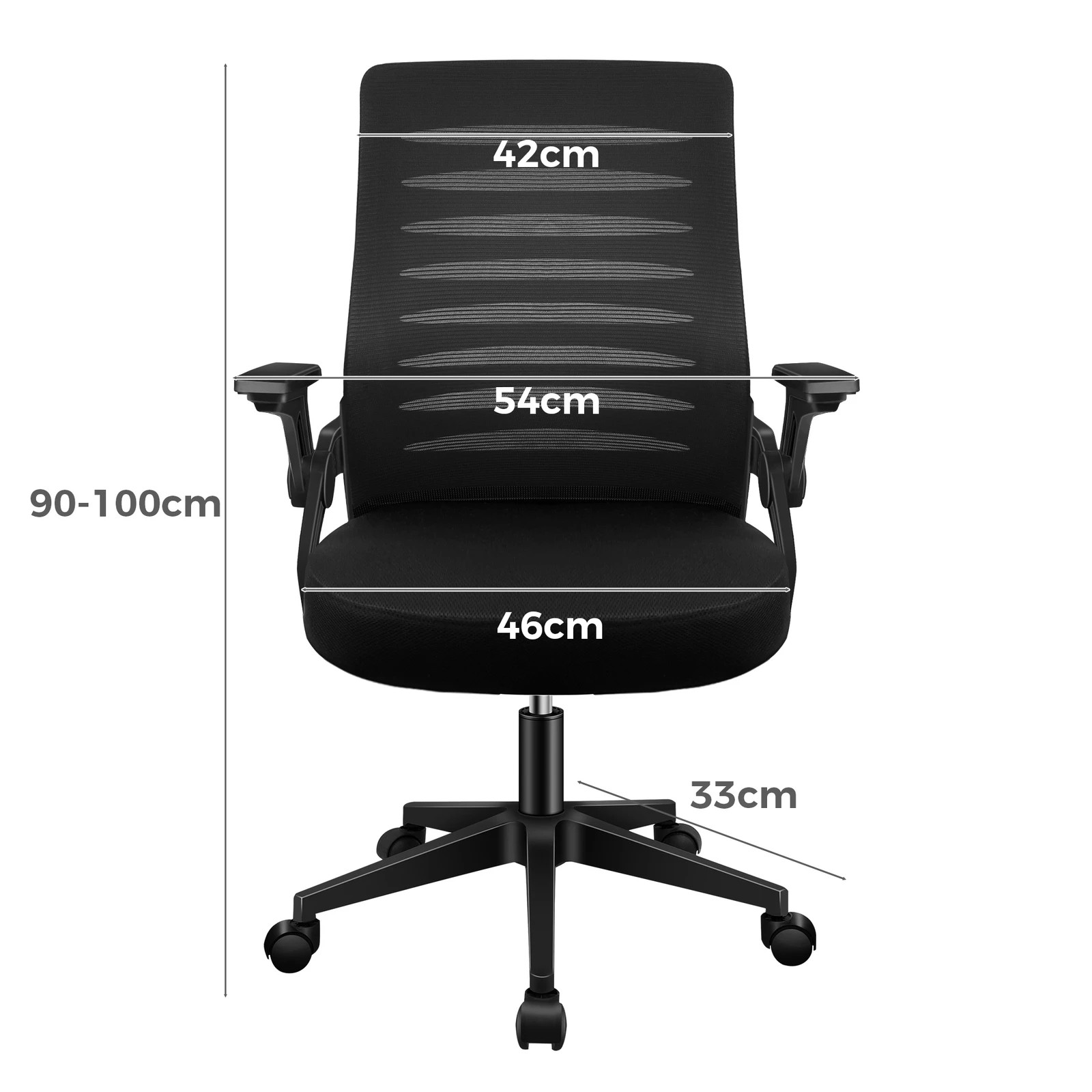 4 Alfordson Mesh Office Chair Executive Computer Seat Gaming Racing Work - Black, 4 of 10