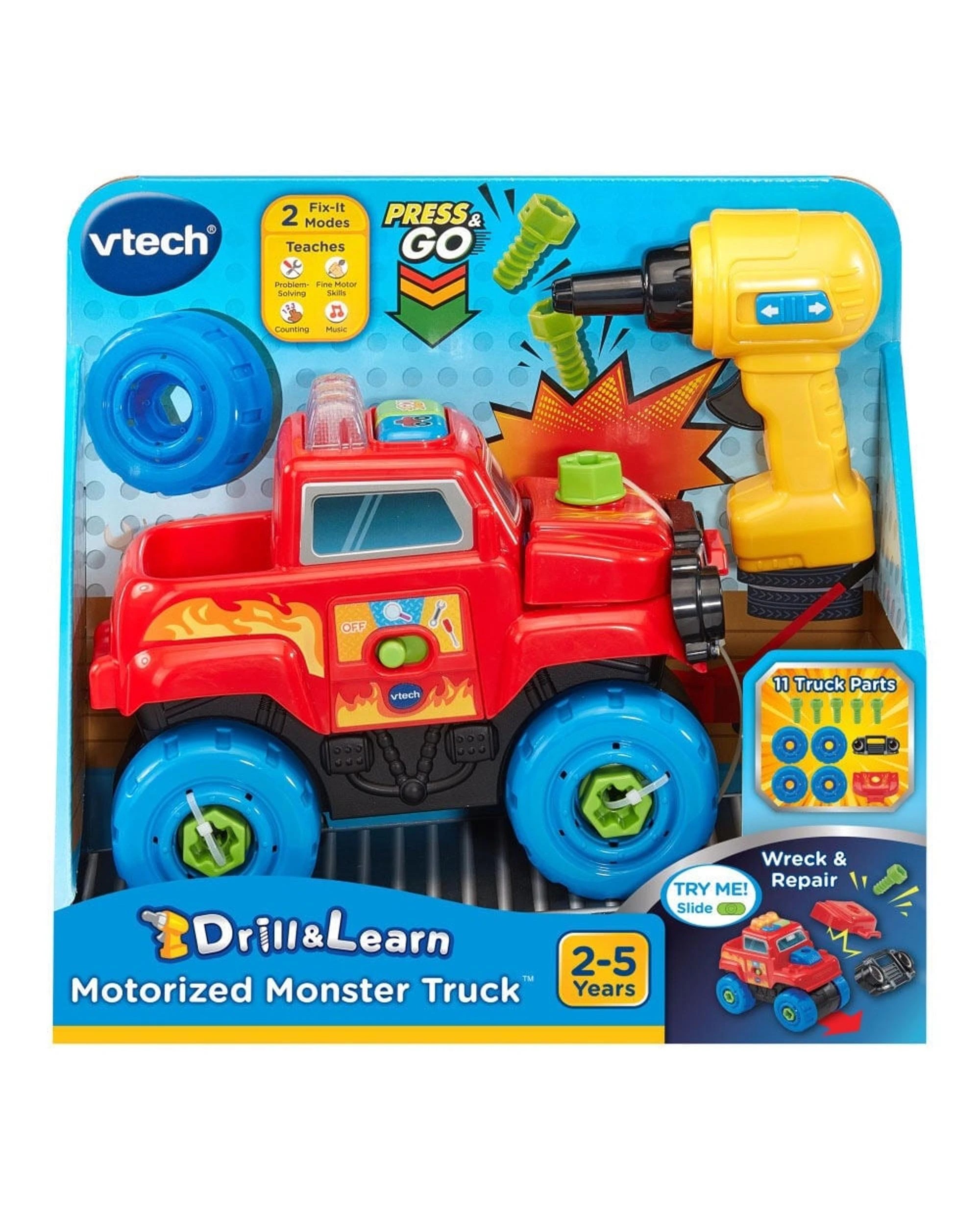 1 VTech Drill and Learn Motorised Monster Truck, 1 of 7