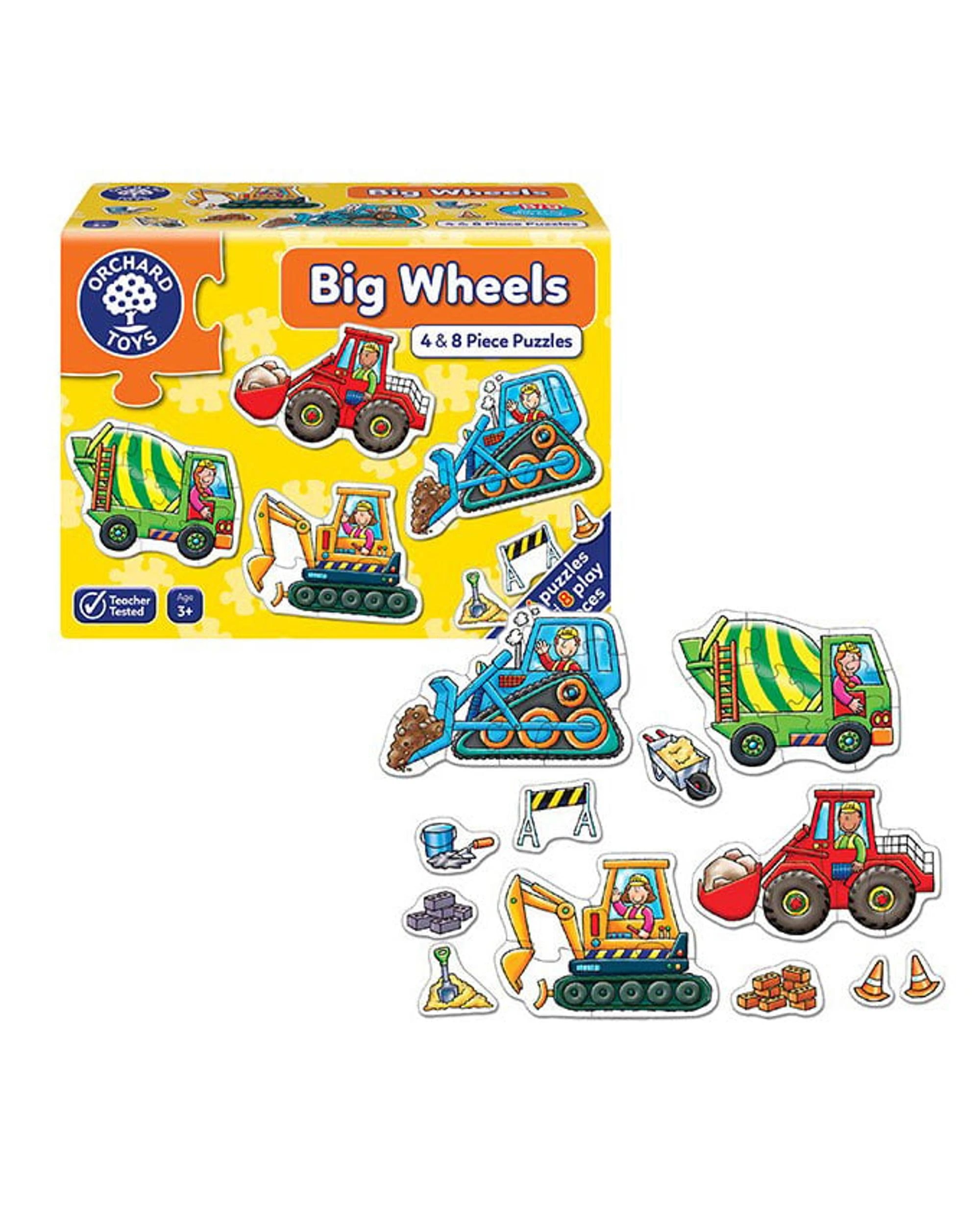 1 Orchard Toys Big Wheels 4 x 4 and 8 Piece Jigsaw Puzzle, 1 of 1