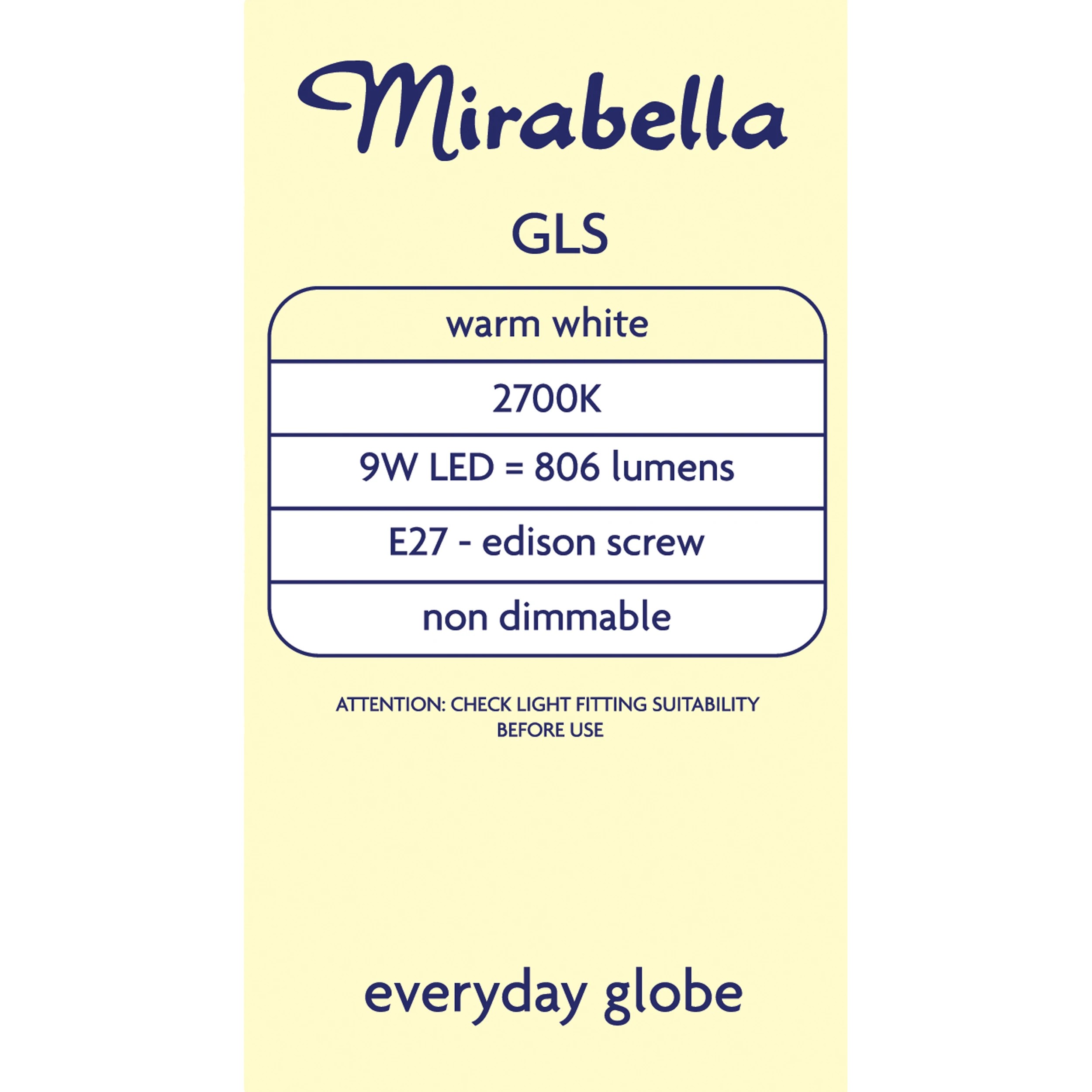 3 2 Pack I004005 Mirabella LED GLS ES 9W 806 Lumen - Warm White, 3 of 6