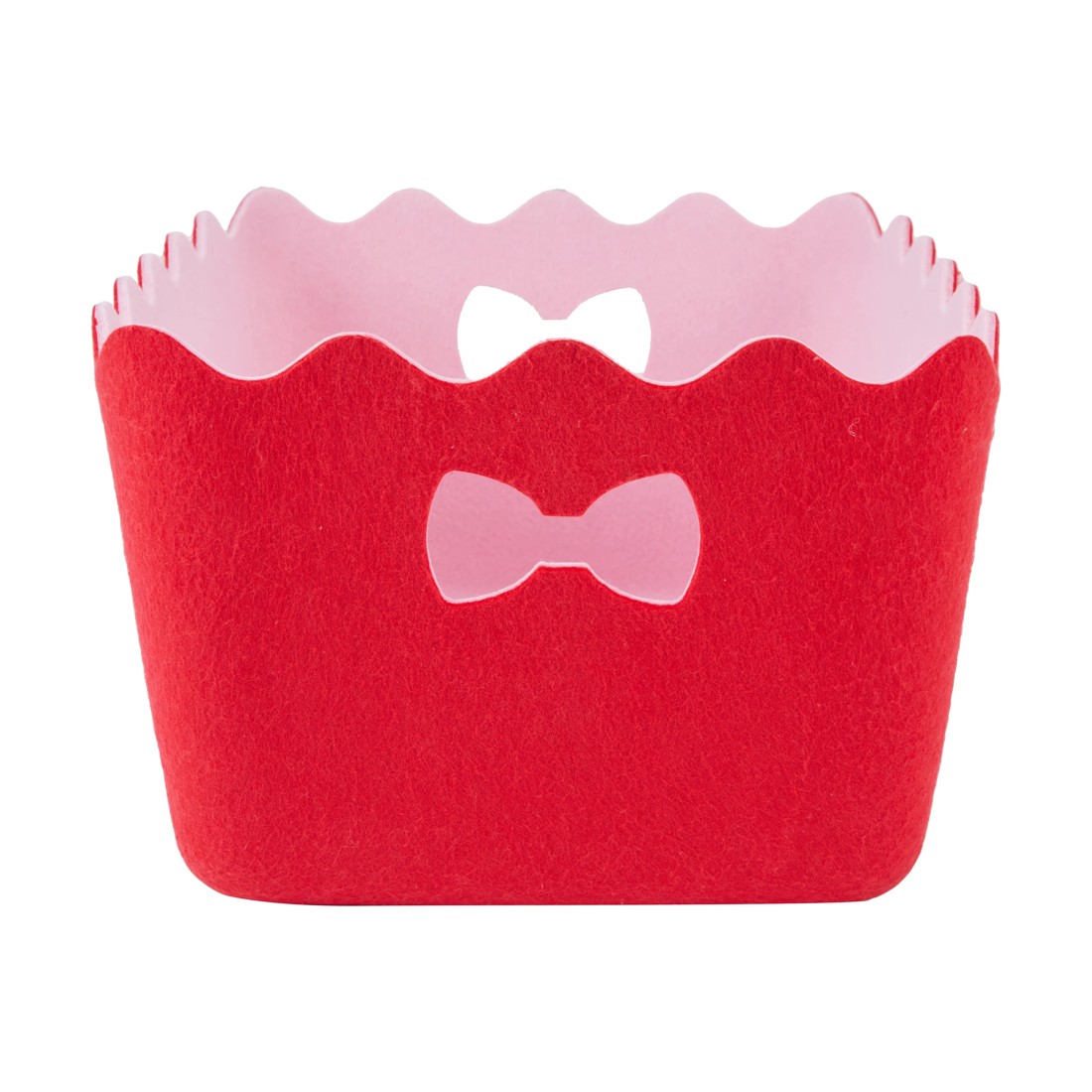 1 Christmas 2 Tone Red Felt Basket, 1 of 5