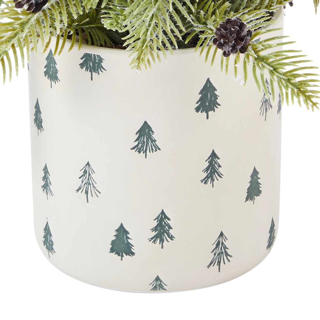 2 Christmas Artificial Frosted Pine in Pot, 2 of 3