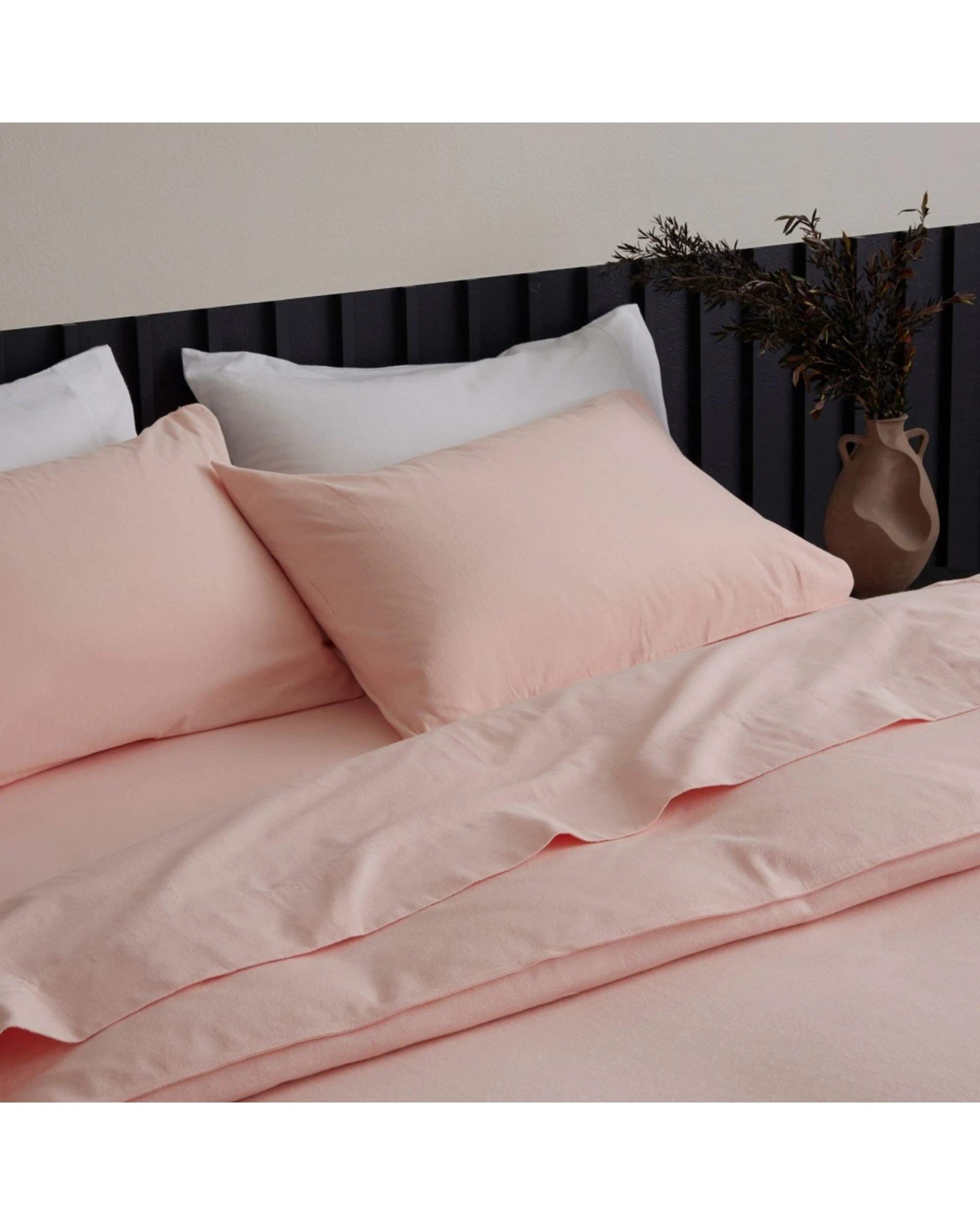 4 Bedding Co Organic Cotton Flannelette Quilt Cover Set Soft - Super King Bed - Pink, 4 of 5