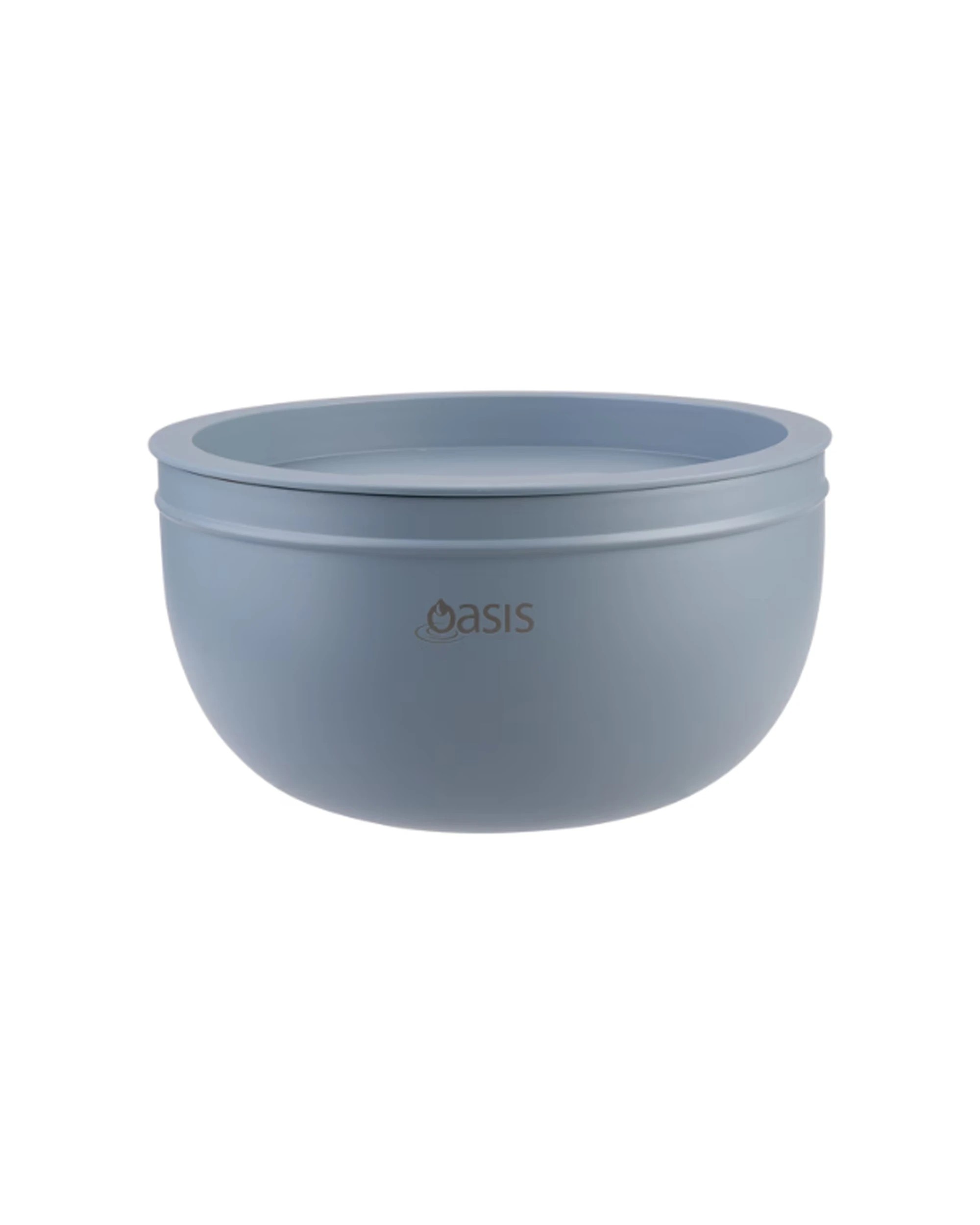 1 Oasis Stainless Steel Double Wall Salad Bowl With Lid 2.8L Airtight Leakproof - Blue, 1 of 1