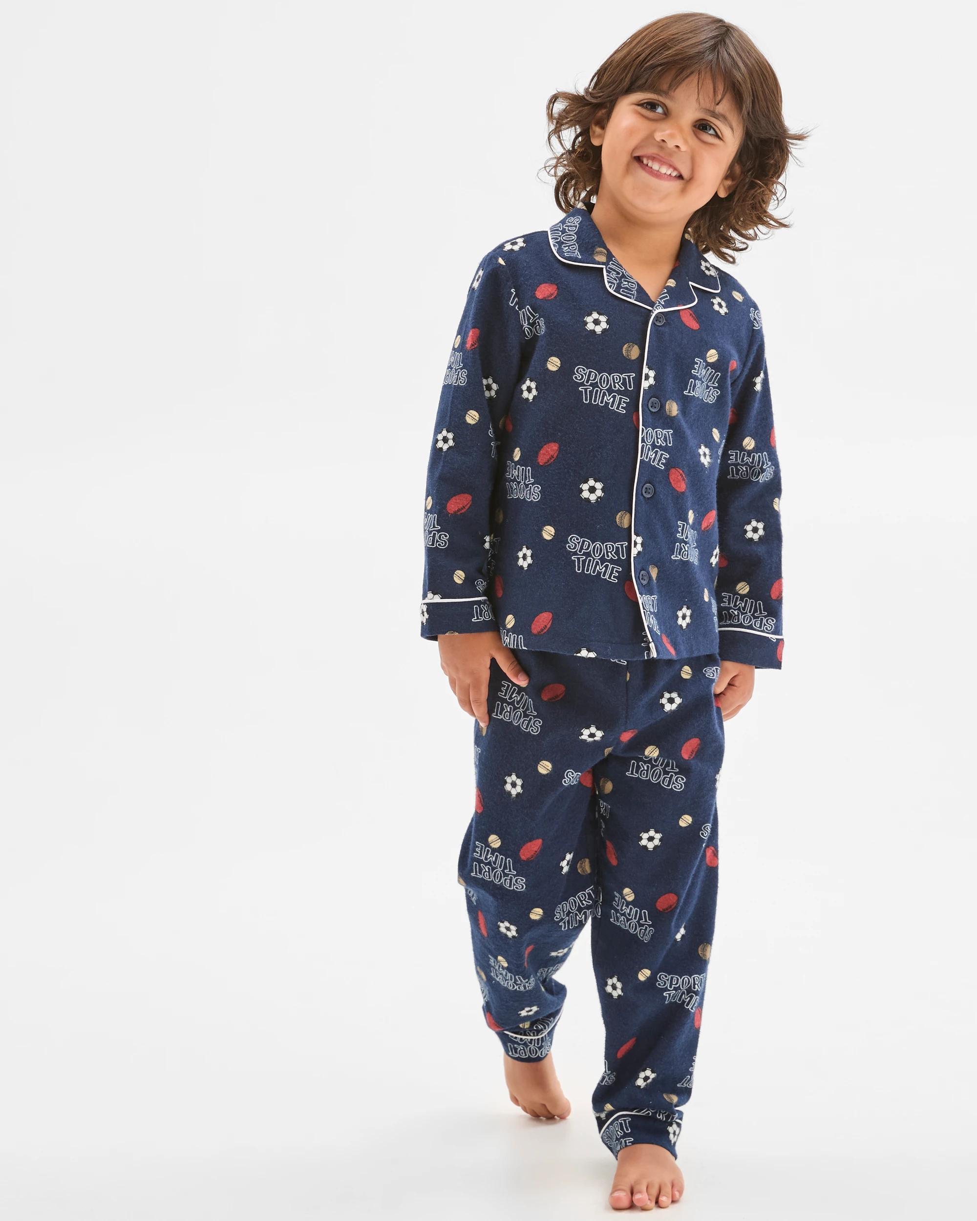 3 Target Kids Australian Cotton Younger Boys Flannelette Pyjama Set SPORTS, 3 of 7