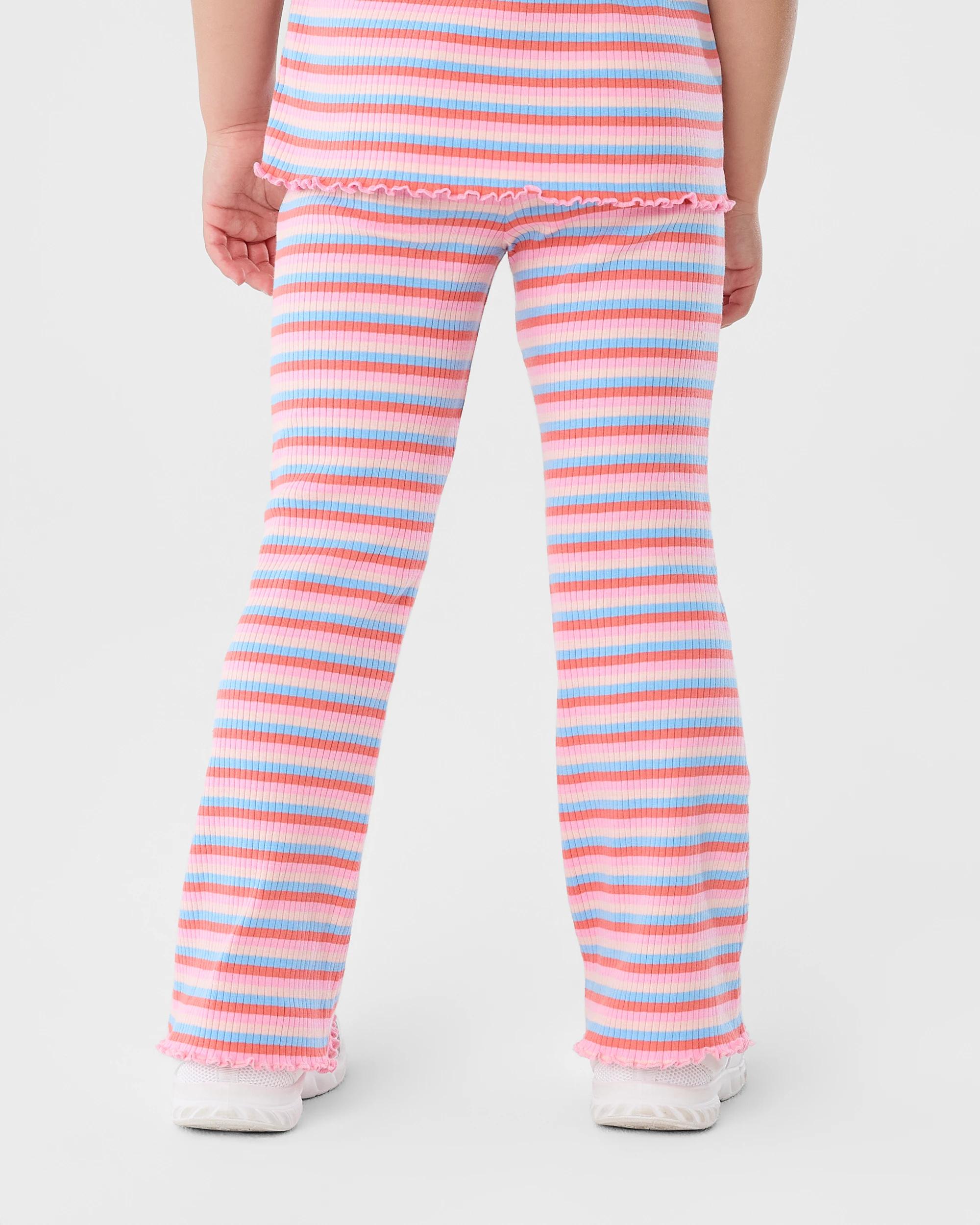 2 Ribbed Flare Leggings Mlt Stripe, 2 of 7