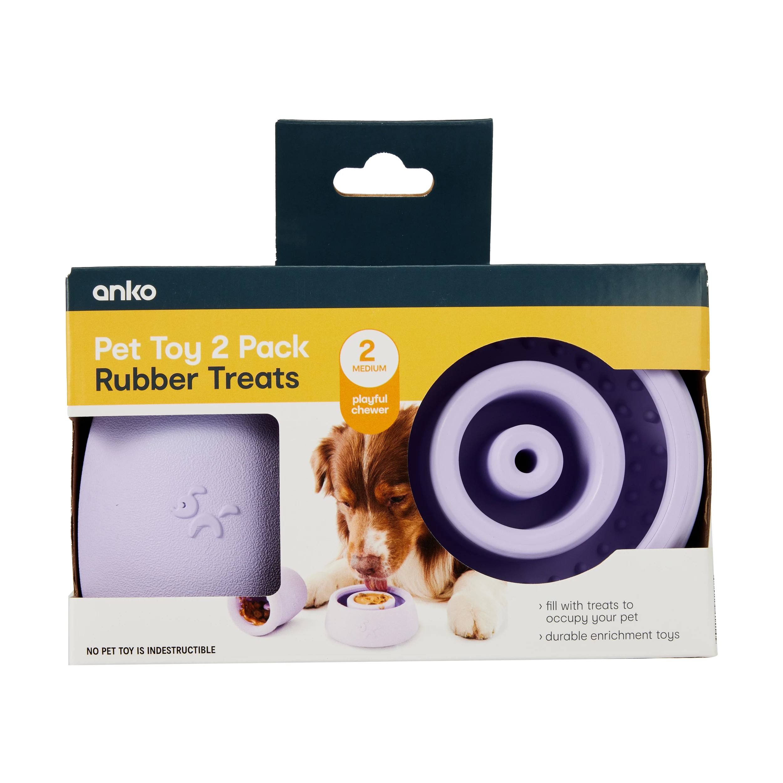 6 2 Pack Pet Rubber Treat Chew - Lilac, 6 of 6