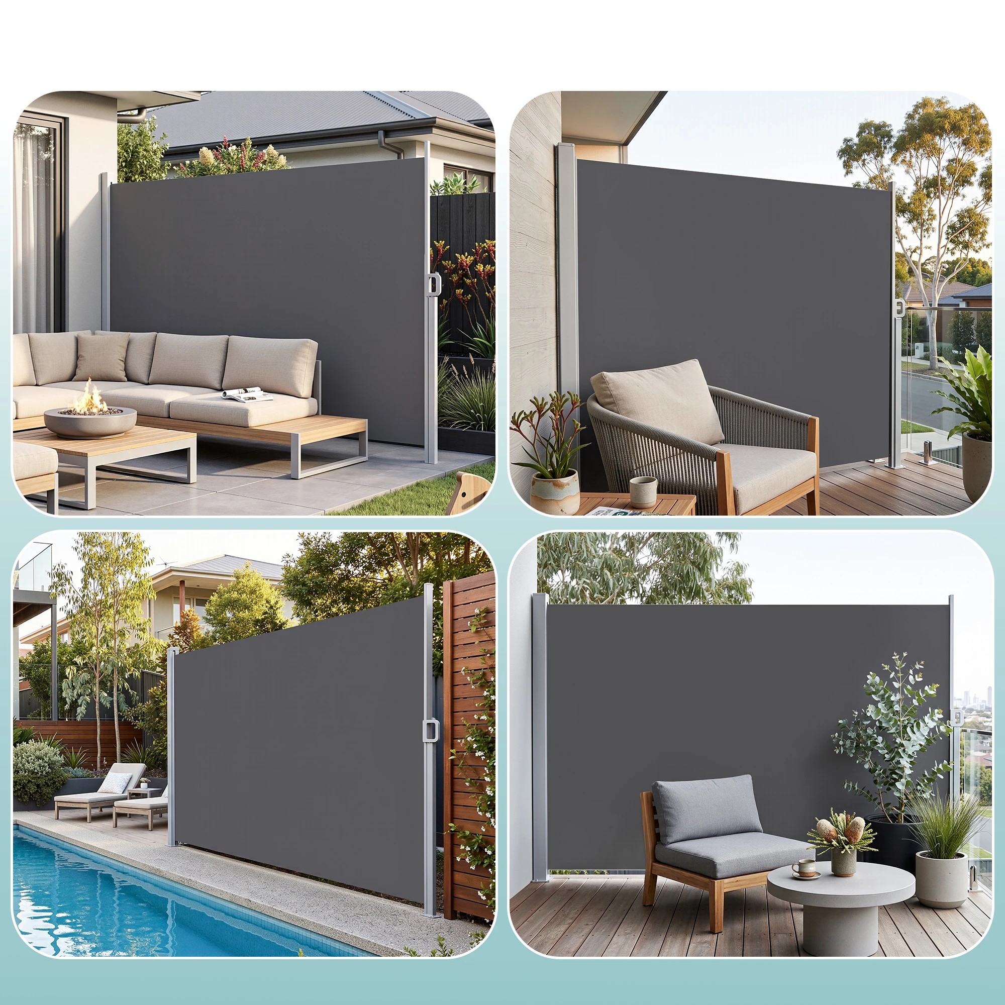 6 Instahut 2X3.5M Side Awning Retractable Privacy Screen Outdoor Sun Shade - Grey, 6 of 8