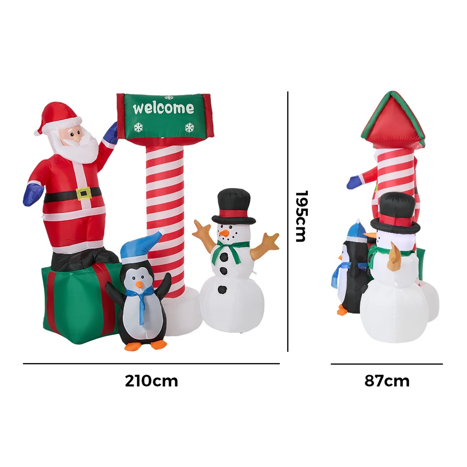 2 Tinseltown Christmas Inflatable Santa LED Light Outdoor Indoor Xmas Decoration - Multi, 2 of 8