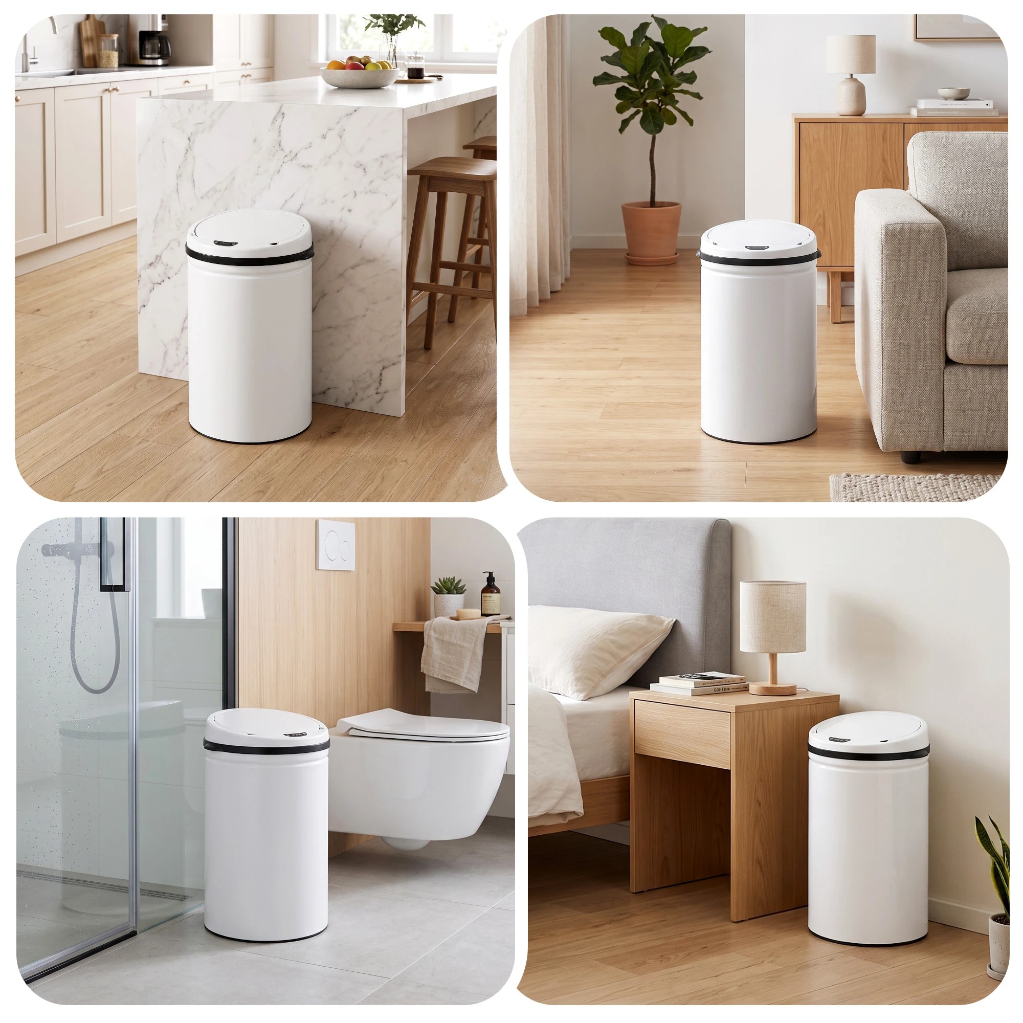 8 Devanti 30L Sensor Bin Automatic Touchless Trash Can Garbage Rubbish - White, 8 of 9