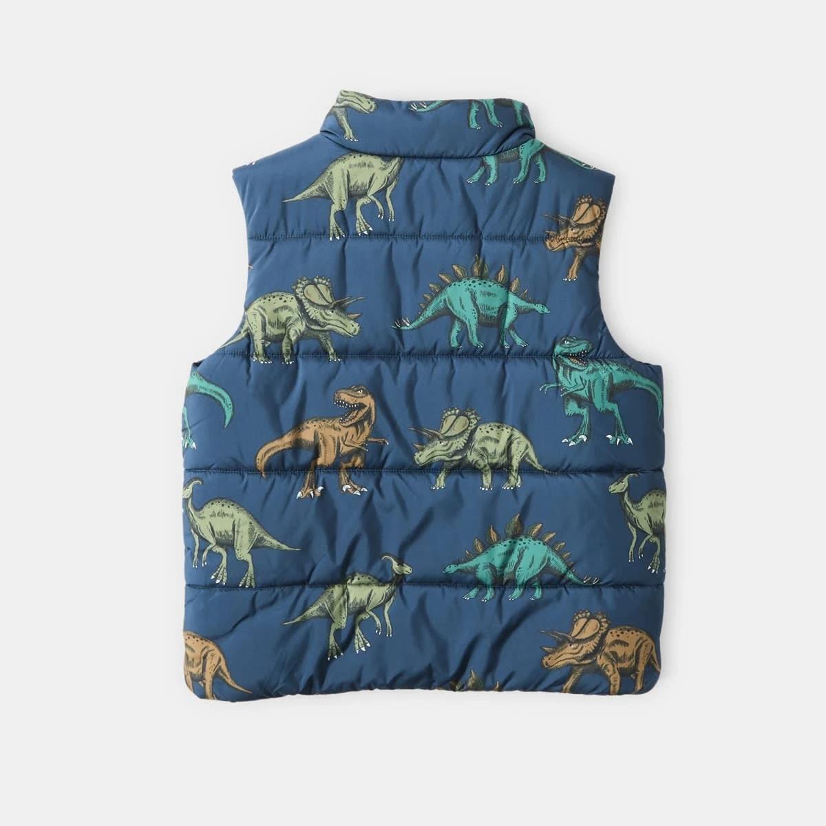 10 Printed Puffer Vest Blu Dinos, 10 of 10
