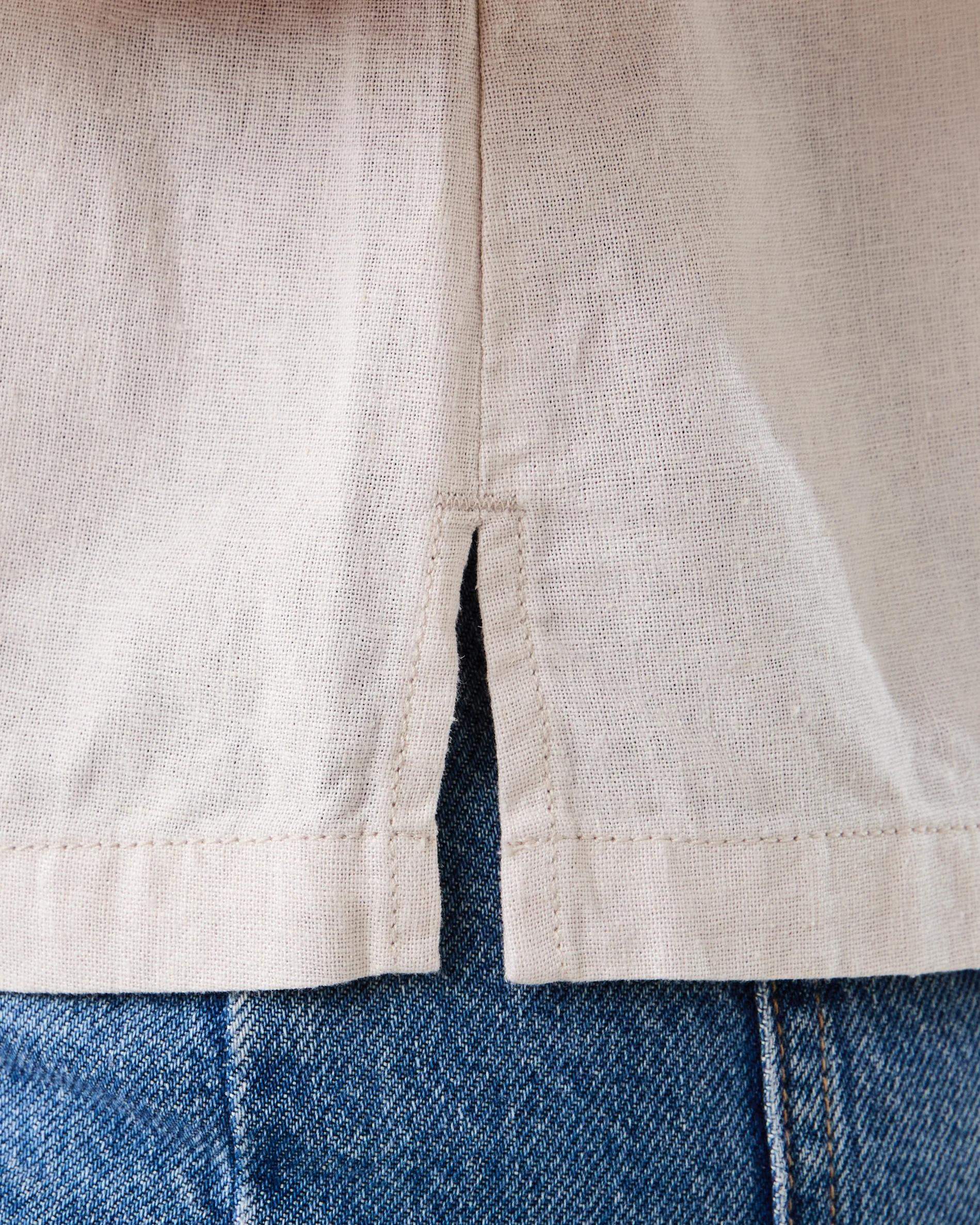 6 Sleeveless Linen Blend Scoop Neck Tank Nat Beige, 6 of 6