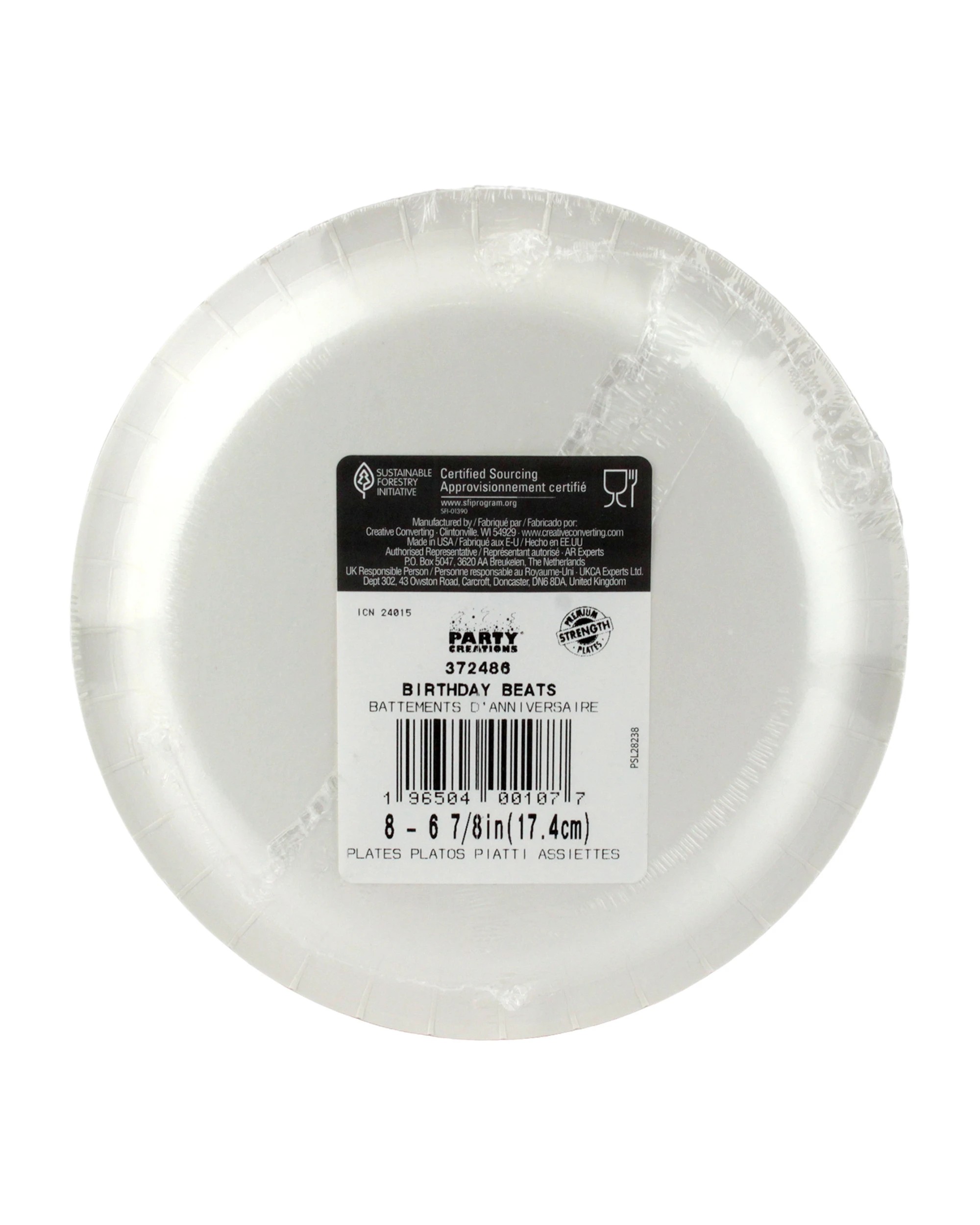 2 BA Birthday Beats Small Paper Plates Pack of 8 - Multi, 2 of 2
