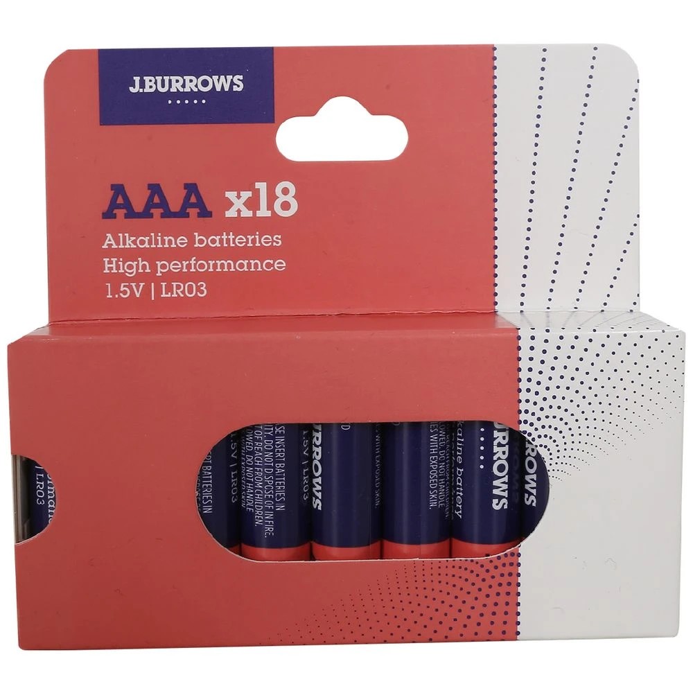 1 J.Burrows AAA Batteries 18 Pack, 1 of 6