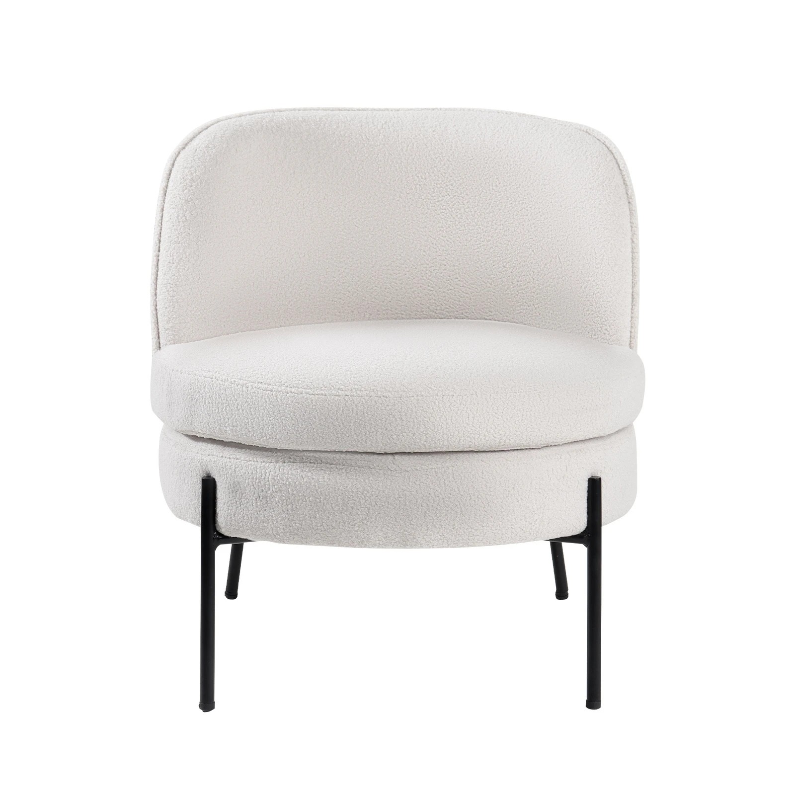 6 Oikiture Armchair Lounge Chair Accent Couch Chairs Padded Sofa Boucle - White, 6 of 7