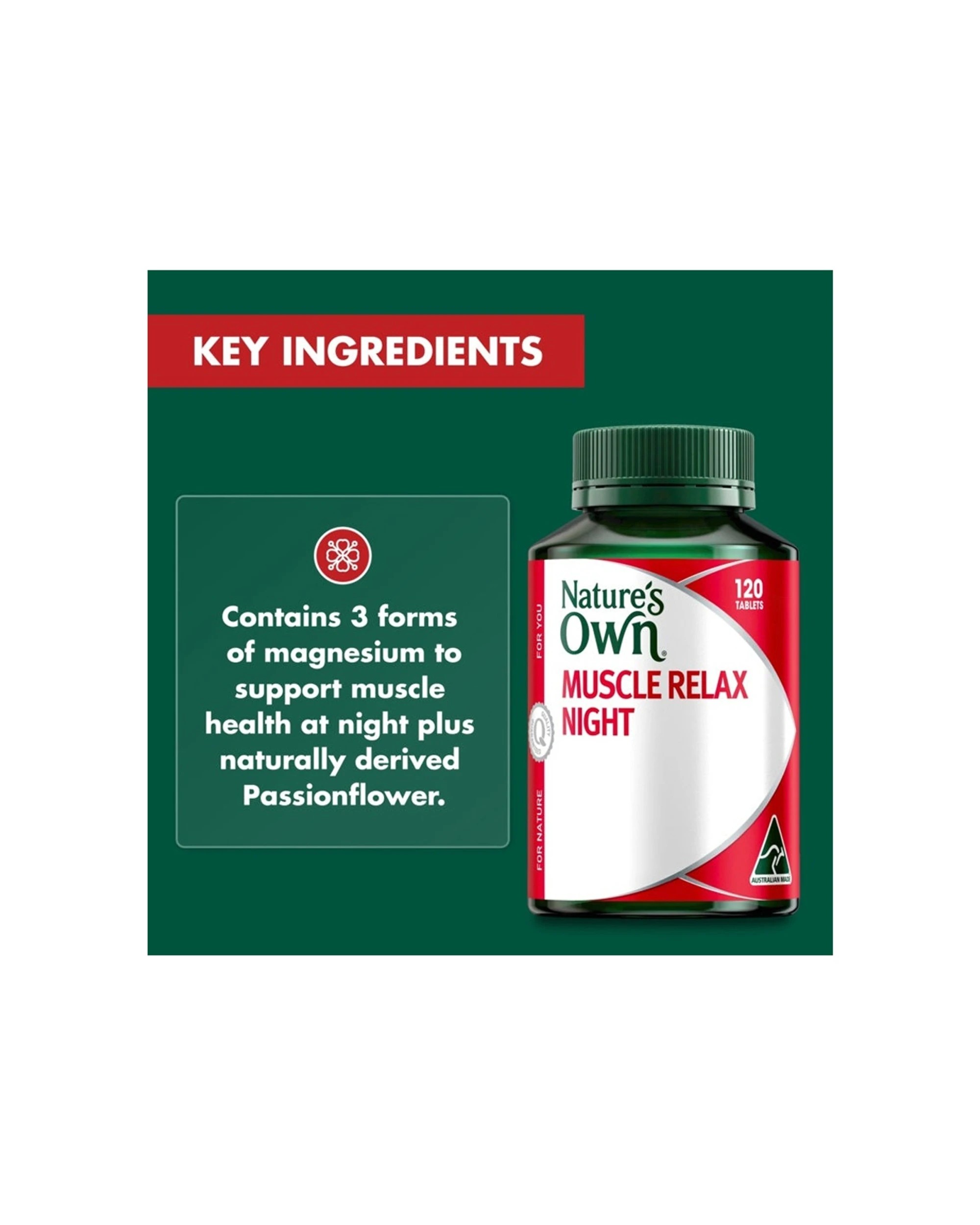 6 Nature's Own 120pc Muscle Relax Night Tablets Magnesium Supplement, 6 of 7