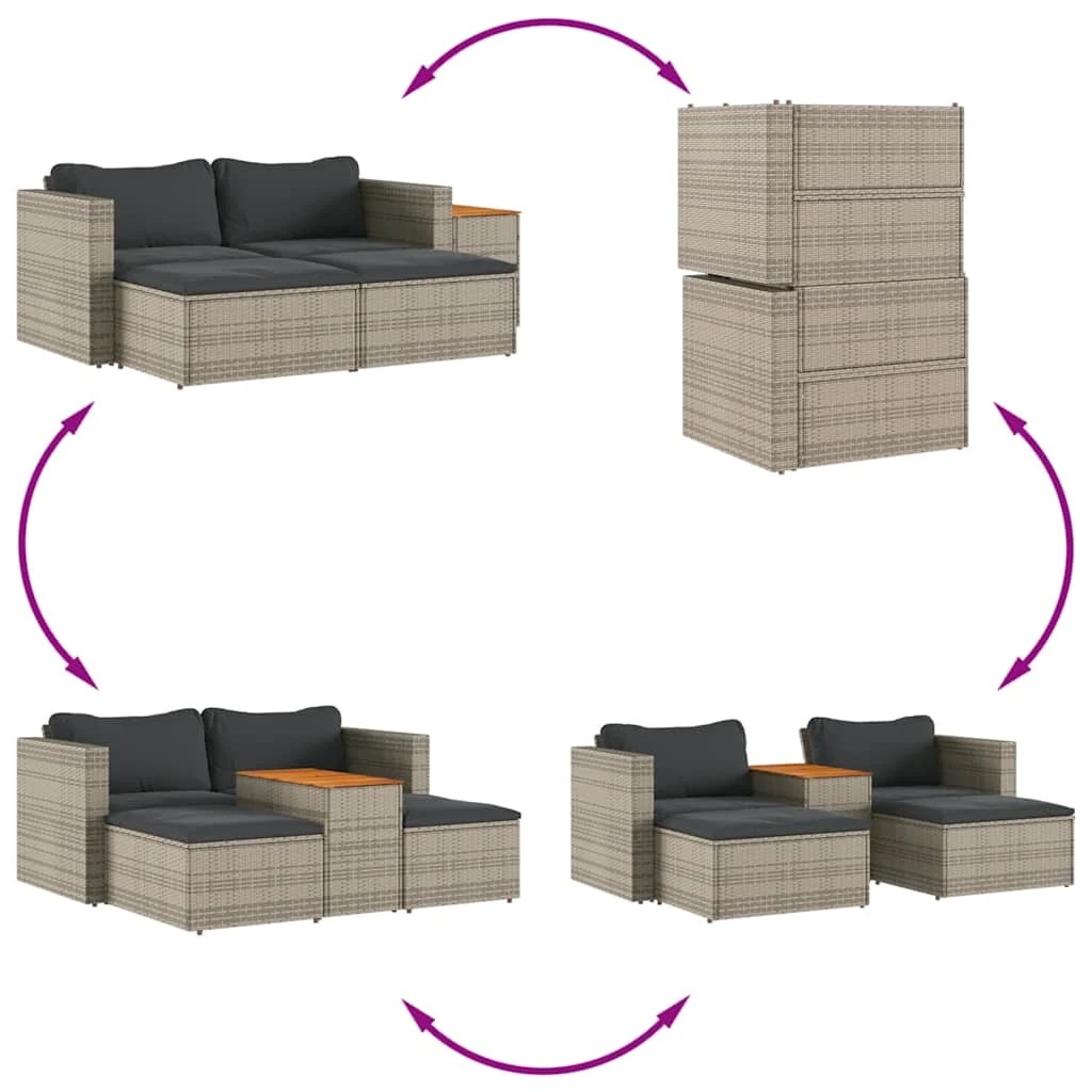 8 vidaXL garden sofa set Modular - Grey, 8 of 9