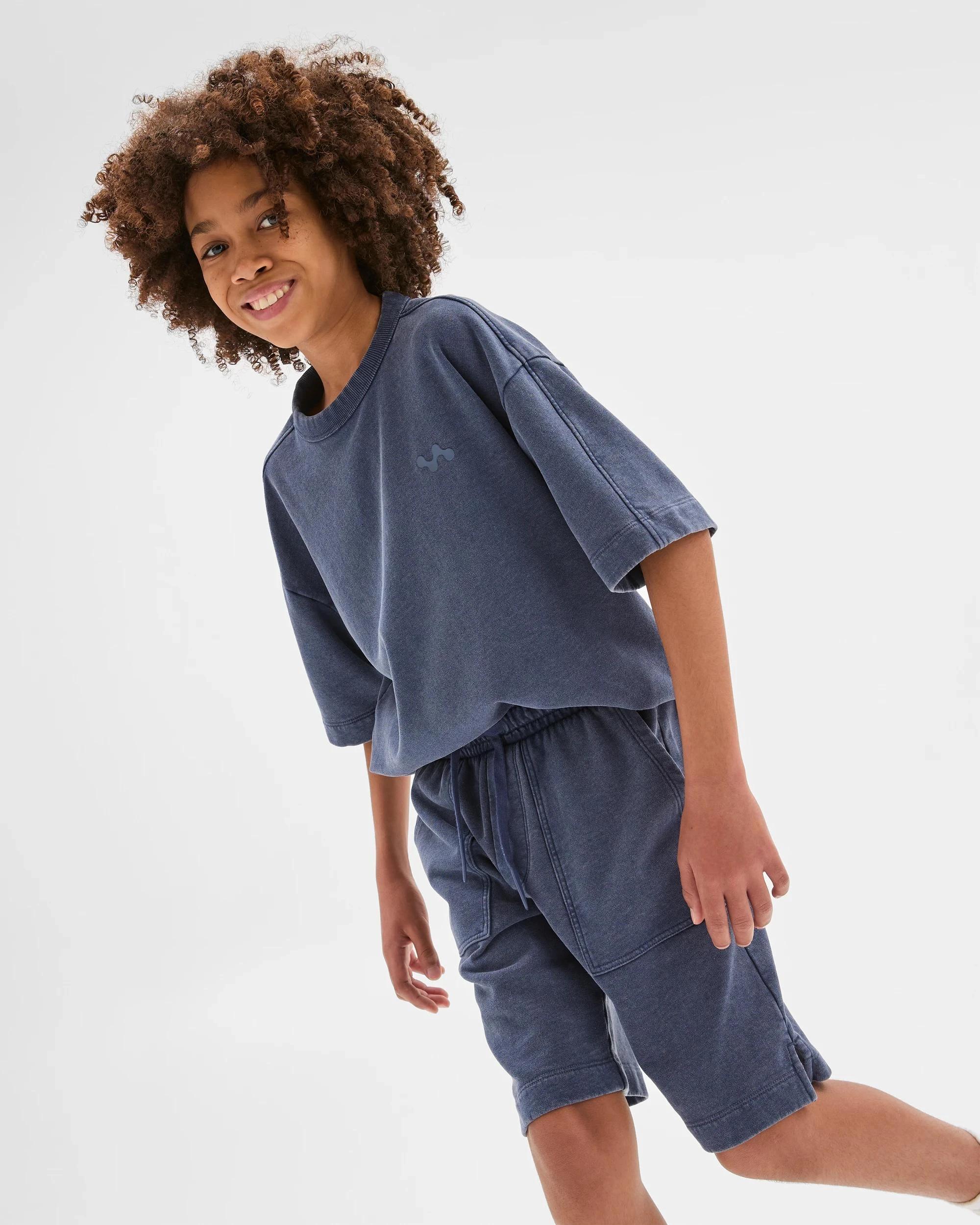 3 Target Kids Australian Cotton Blend Washed Fleece Knit Shorts NAVY, 3 of 6