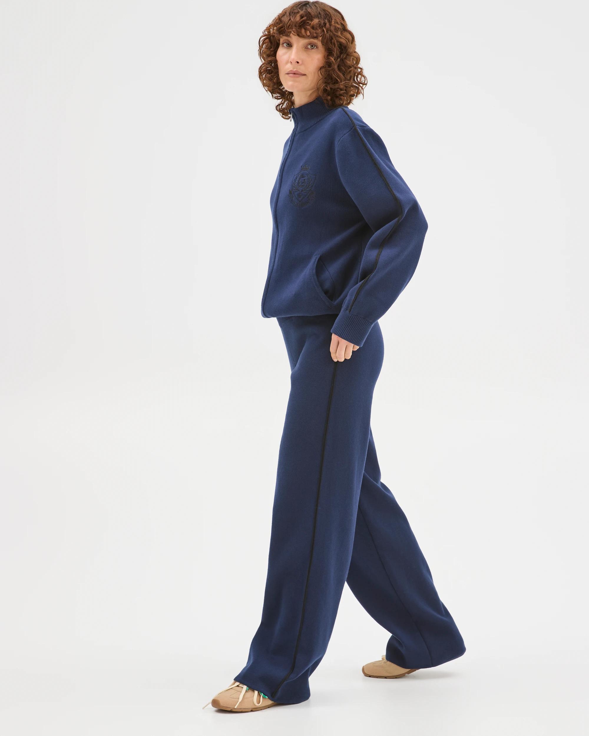 4 Target Active Active Australian Cotton Blend Side Stripe Wide Leg Pants NAVY, 4 of 6