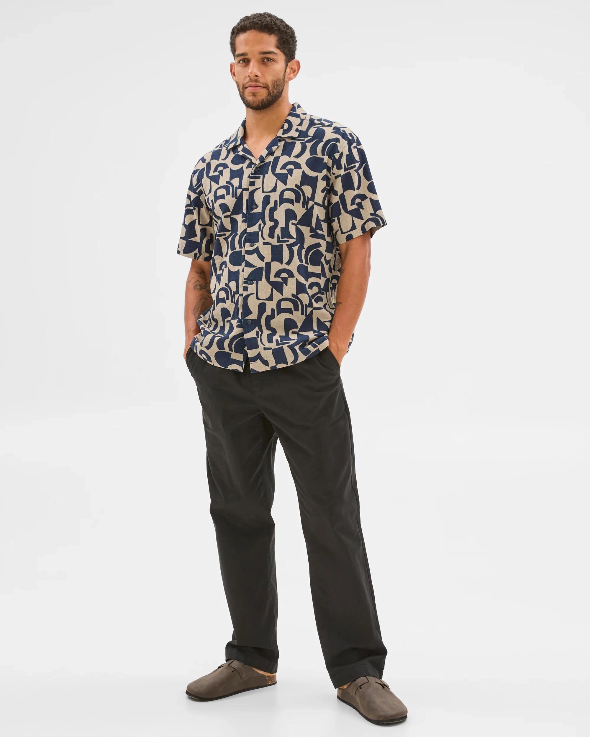 3 Target Crinkle Print Shirt WALNUT, 3 of 6