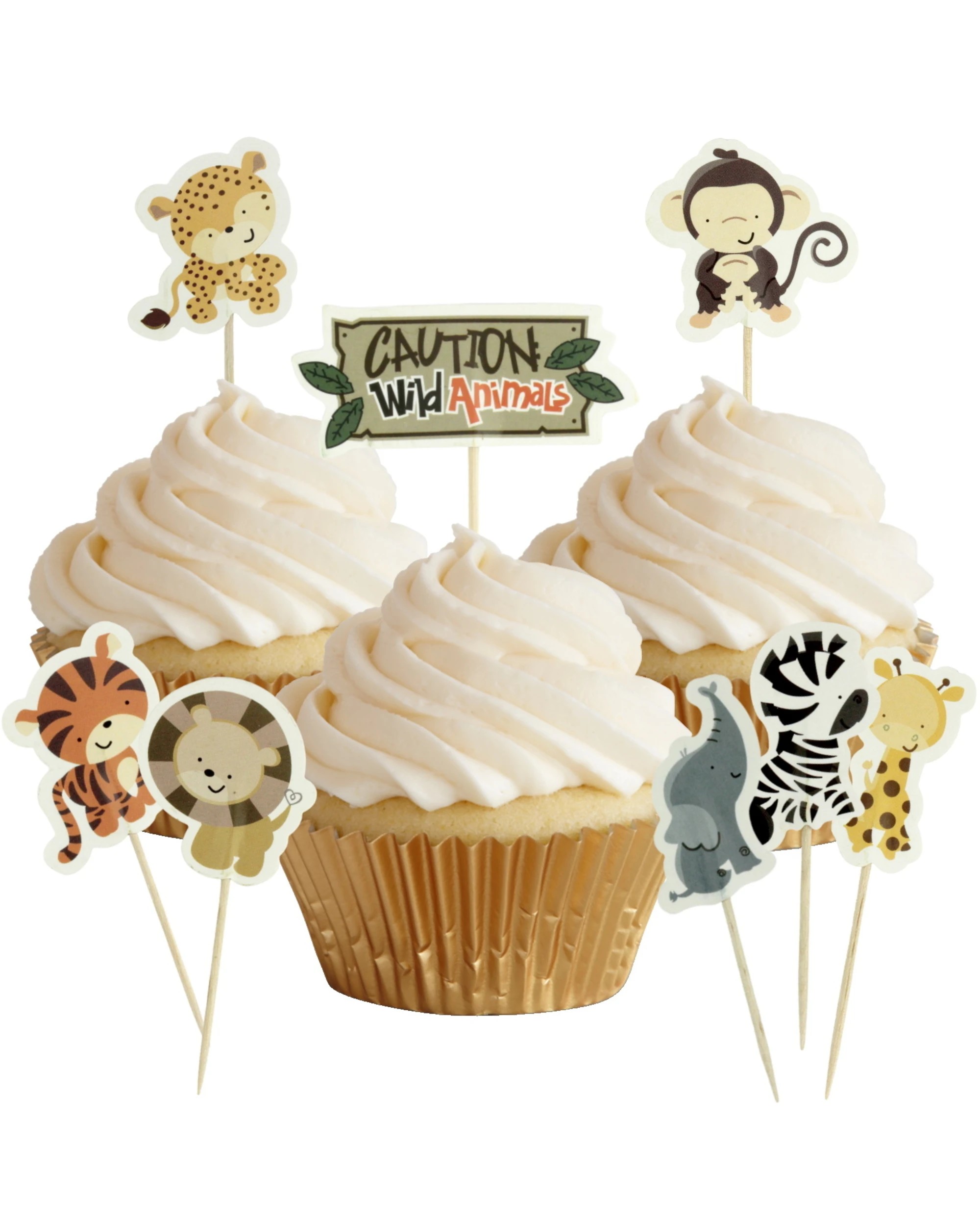 1 Party Maker Wild Jungle Animals Cupcake Picks Pack of 24, 1 of 1