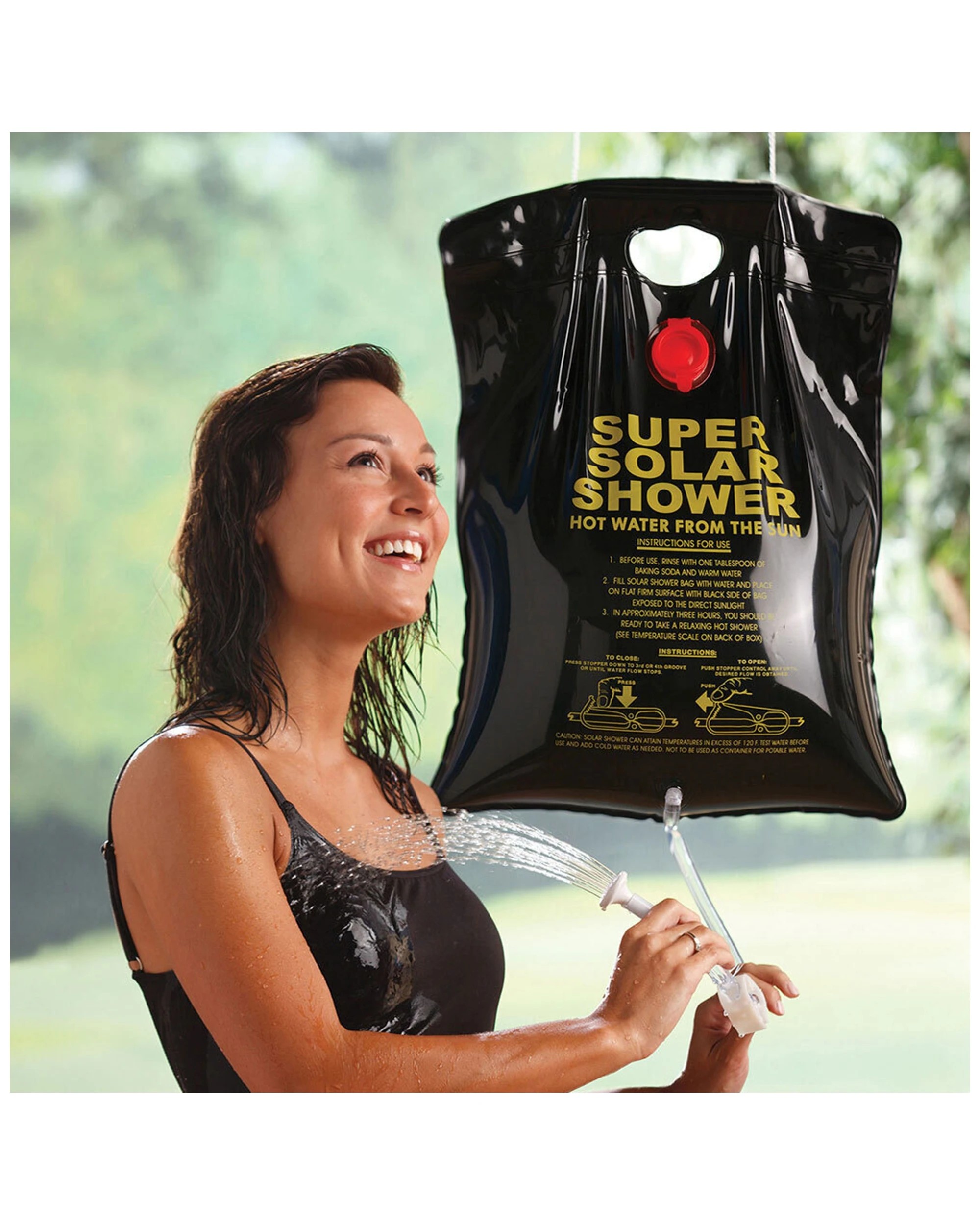 3 Coghlans Camp Shower Solar Heated Portable 5 Gallon PVC 18.9L With Cord - Black, 3 of 3