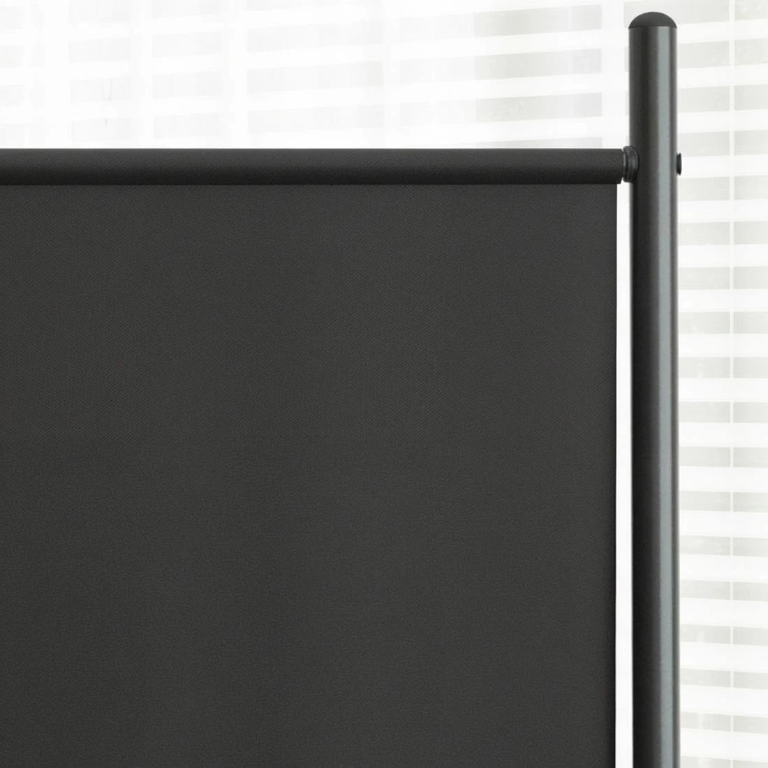 6 Artiss 4 Panel Room Divider Screen 217cm Fabric with Wheels Foldable Folding Metal Steel Frame Privacy Partition - black, 6 of 7
