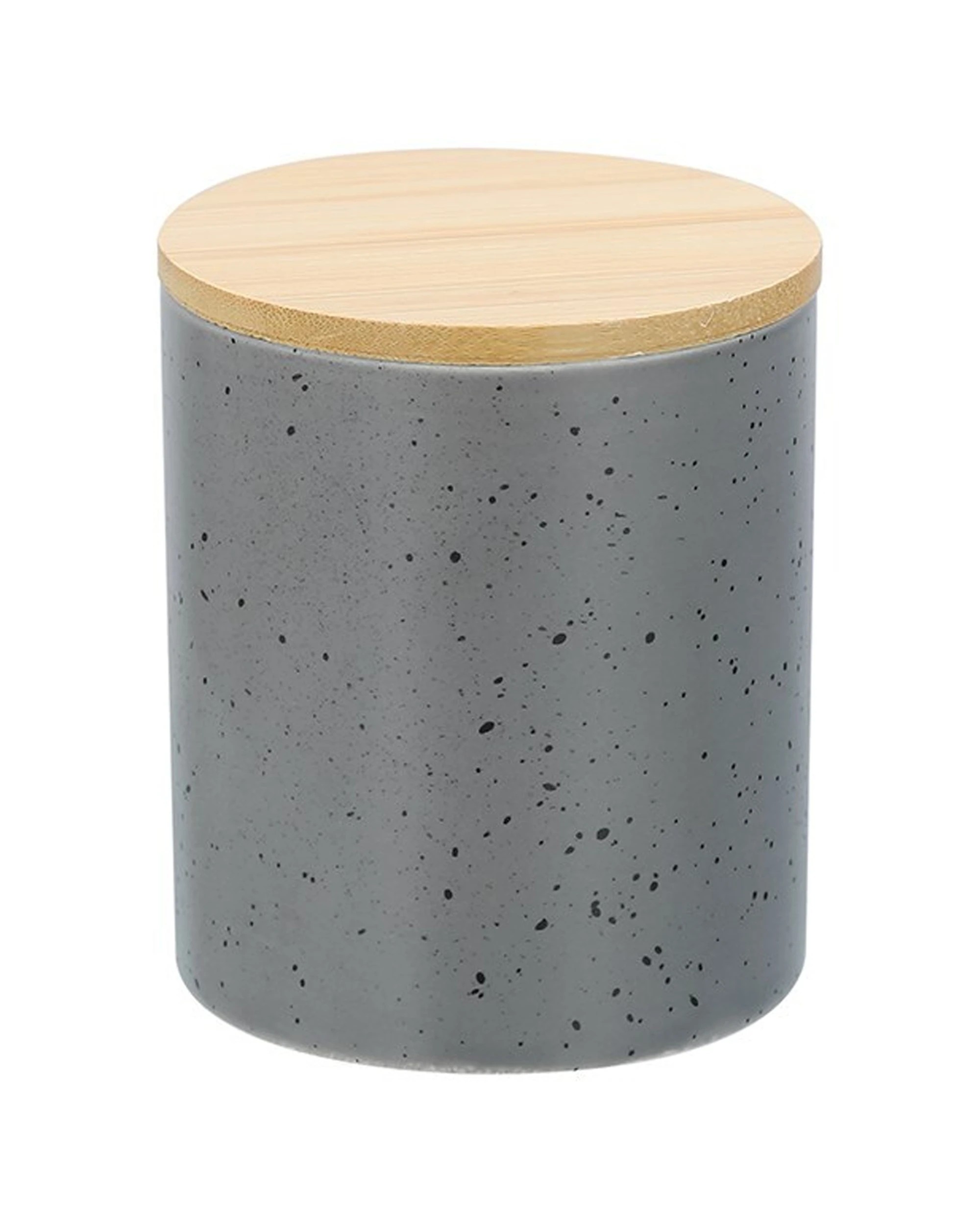 1 Boxsweden Bano Ceramic Bathroom Cup With Bamboo Lid Durable - Grey, 1 of 3