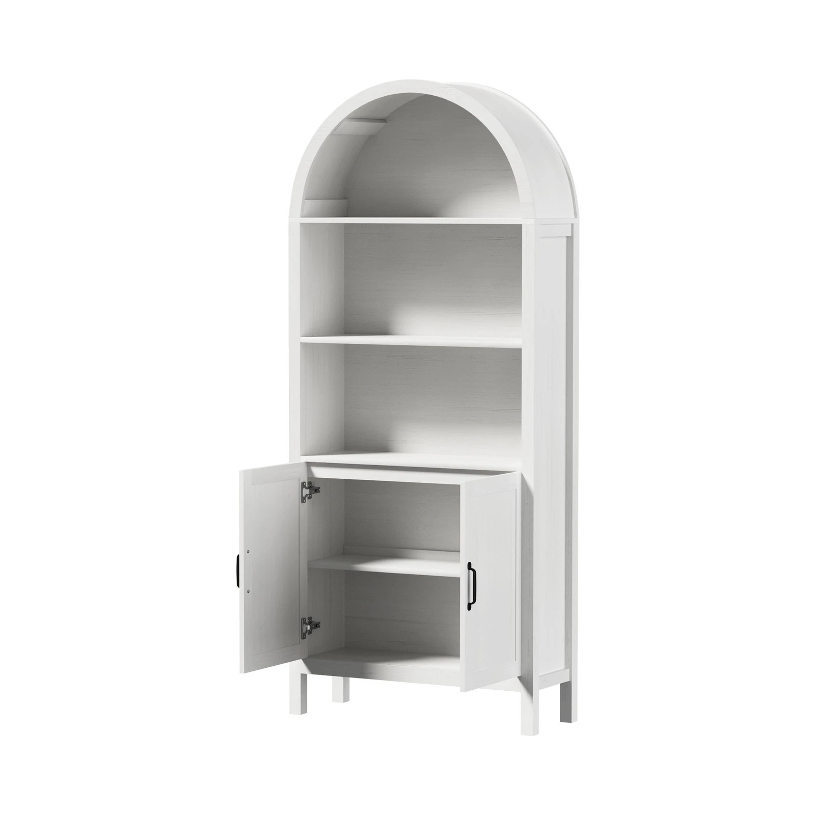 7 Oikiture Arched Bookshelf Display Shelf Bookcase Bookshelves Storage - White, 7 of 10