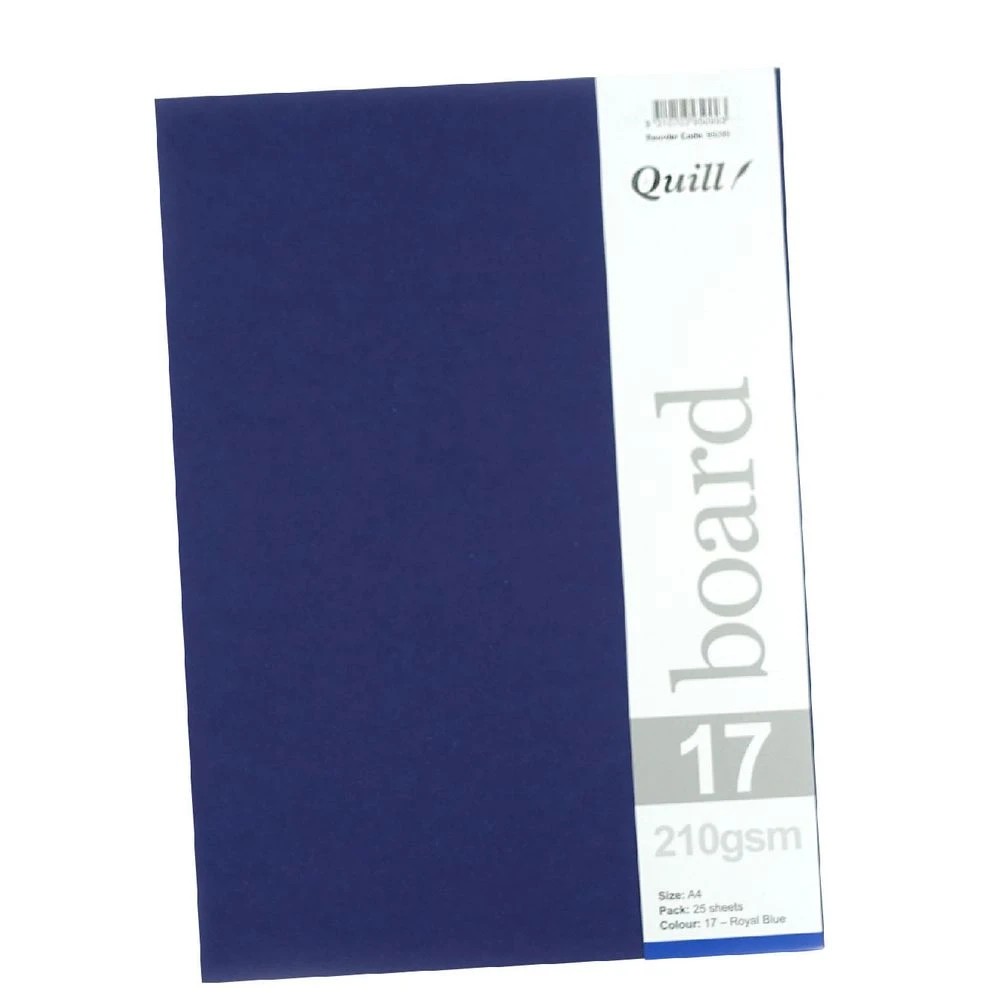 4 Quill A4 210gsm Board Royal Blue 25 Pack, 4 of 4